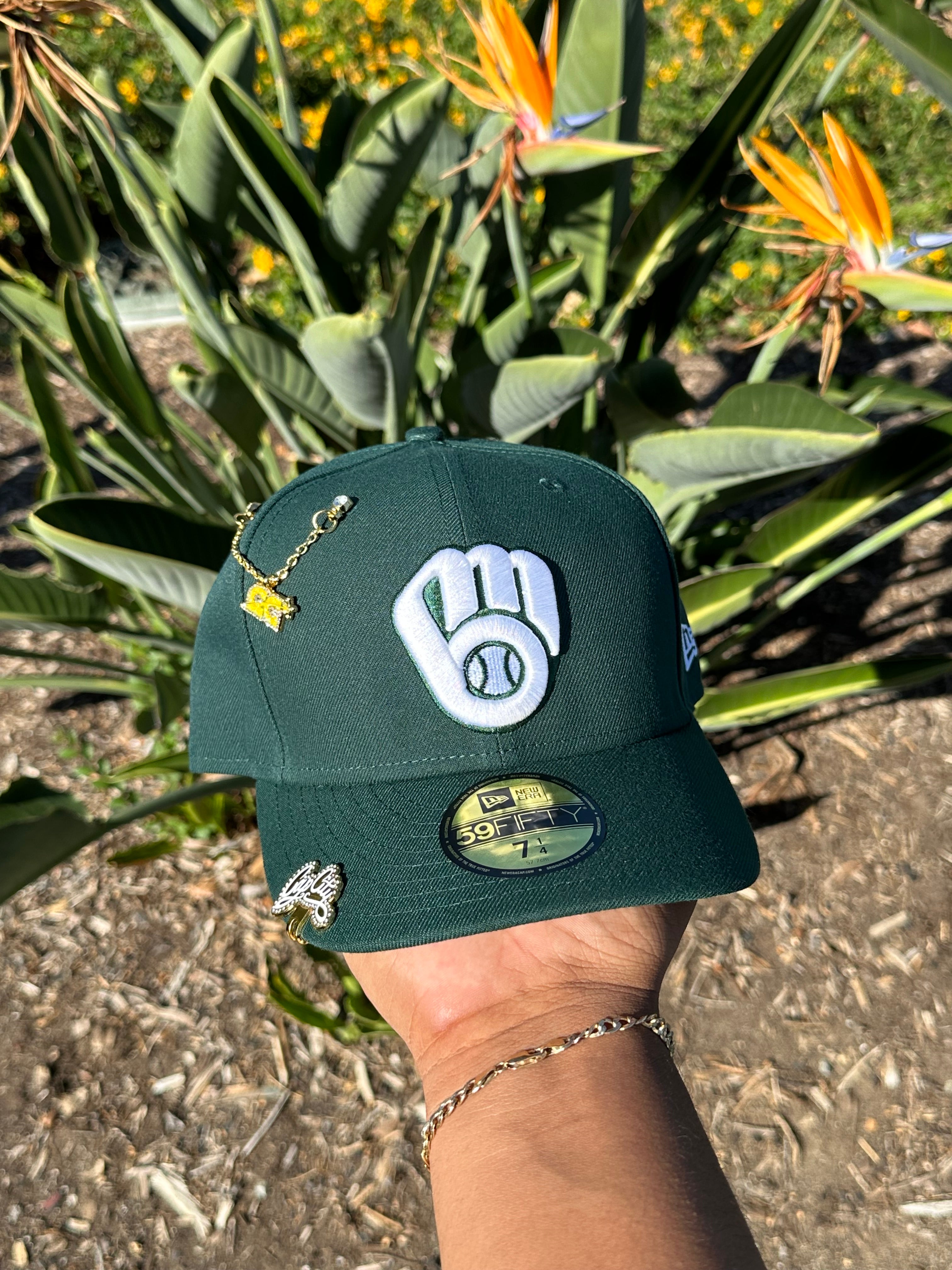 NEW ERA EXCLUSIVE NEW ERA 59FIFTY DARK GREEN MILWAUKEE BREWERS