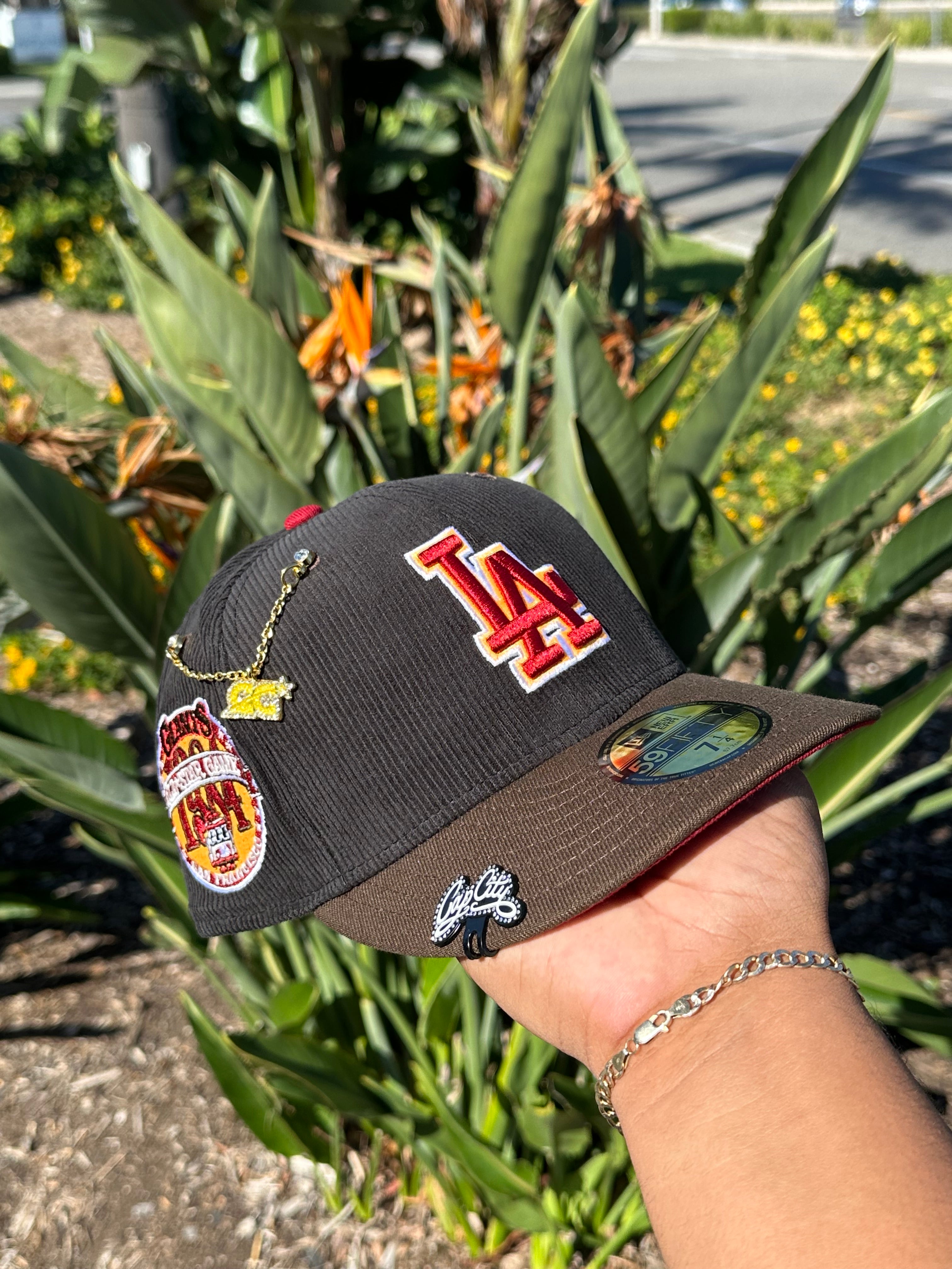 NEW ERA EXCLUSIVE 59FIFTY CORDUROY/WALNUT LOS ANGELES DODGERS W/ 1984 ALL STAR GAME PATCH