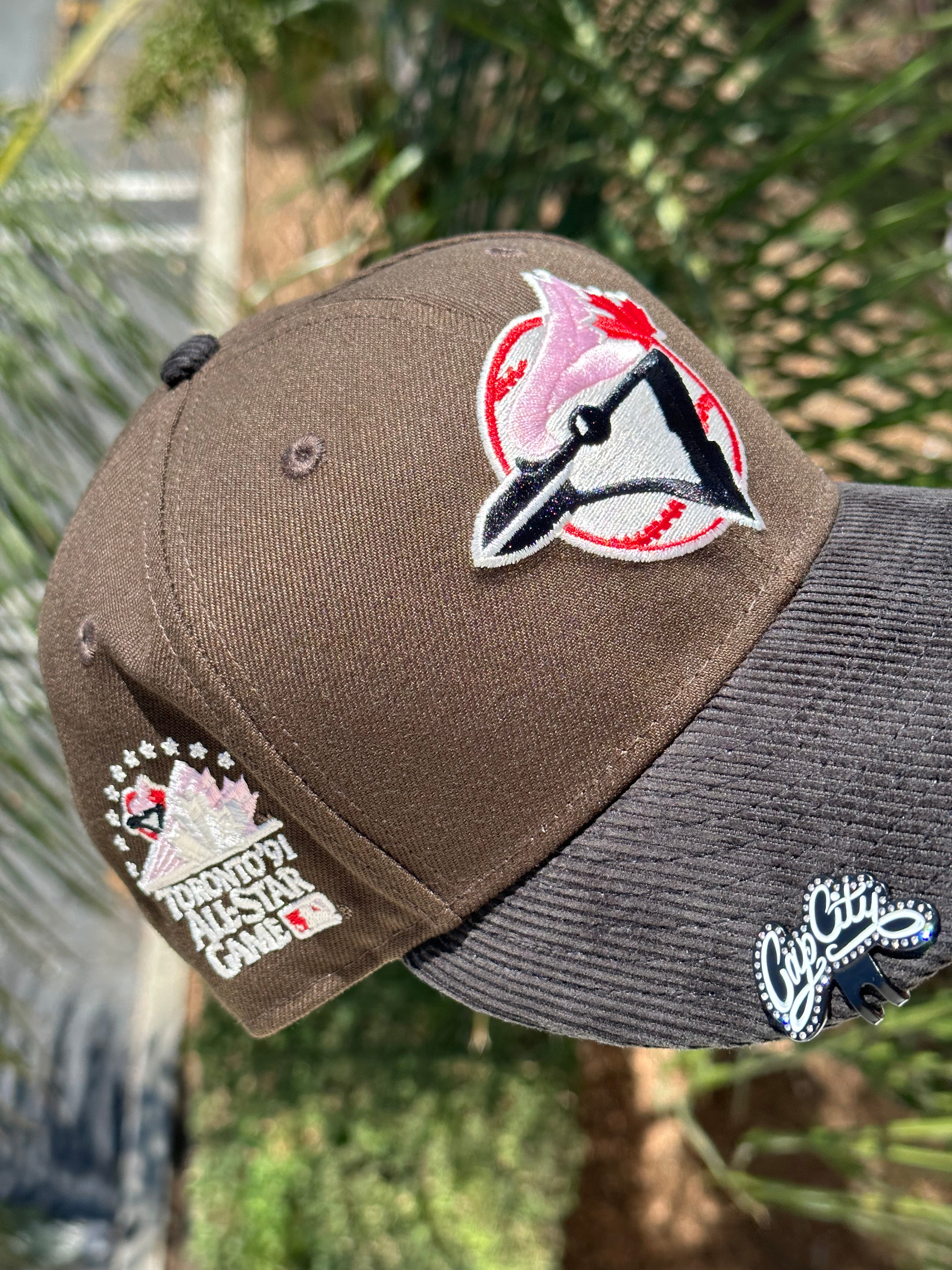 NEW ERA EXCLUSIVE 59FIFTY MOCHA/CORDUROY TORONTO BLUE JAYS W/ 1991 ALL STAR GAME SIDE PATCH