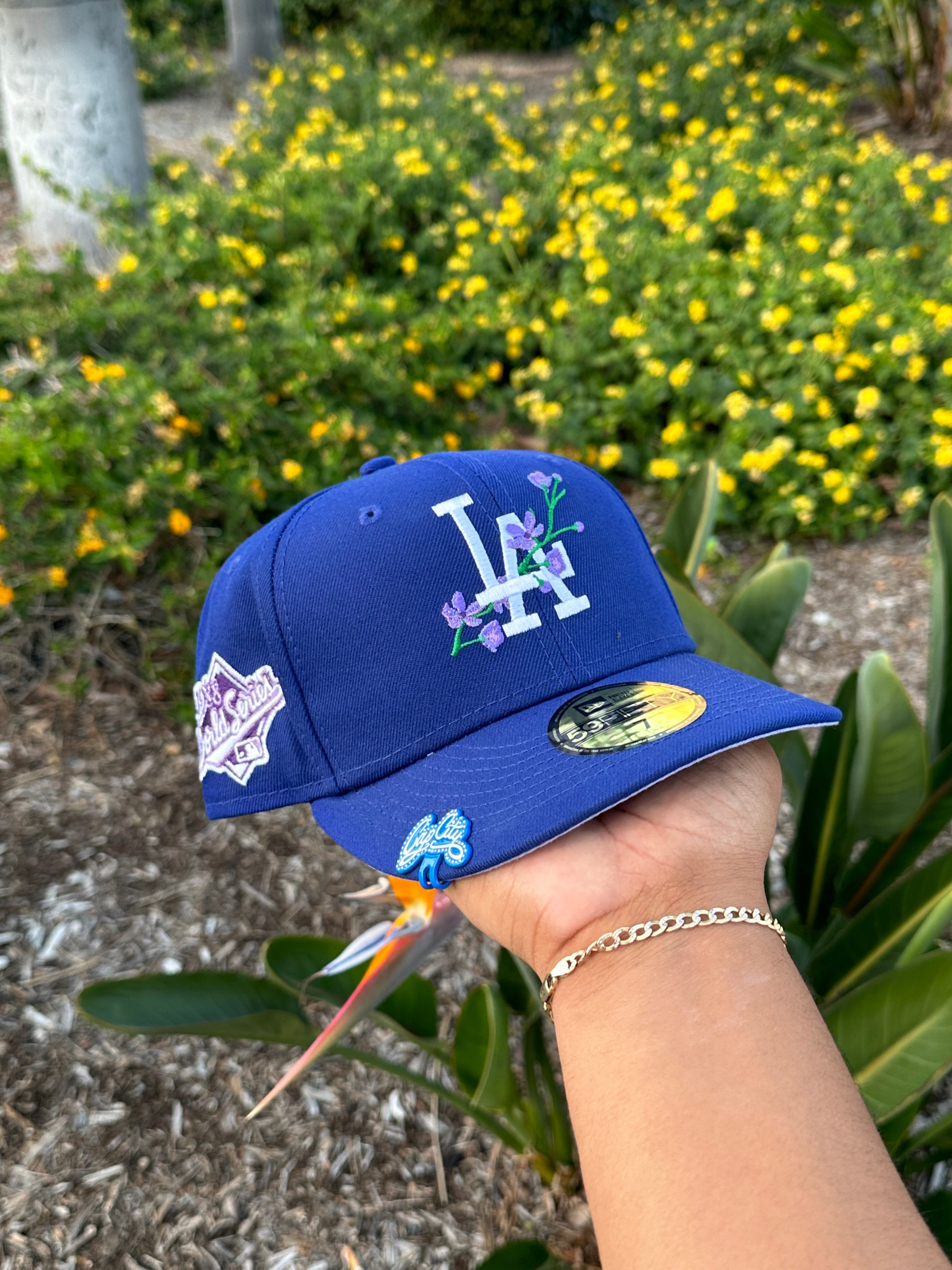 NEW ERA 59FIFTY BLUE LOS ANGELES DODGERS "BLOOM EDITION" W/ 1988 WORLD SERIES PATCH