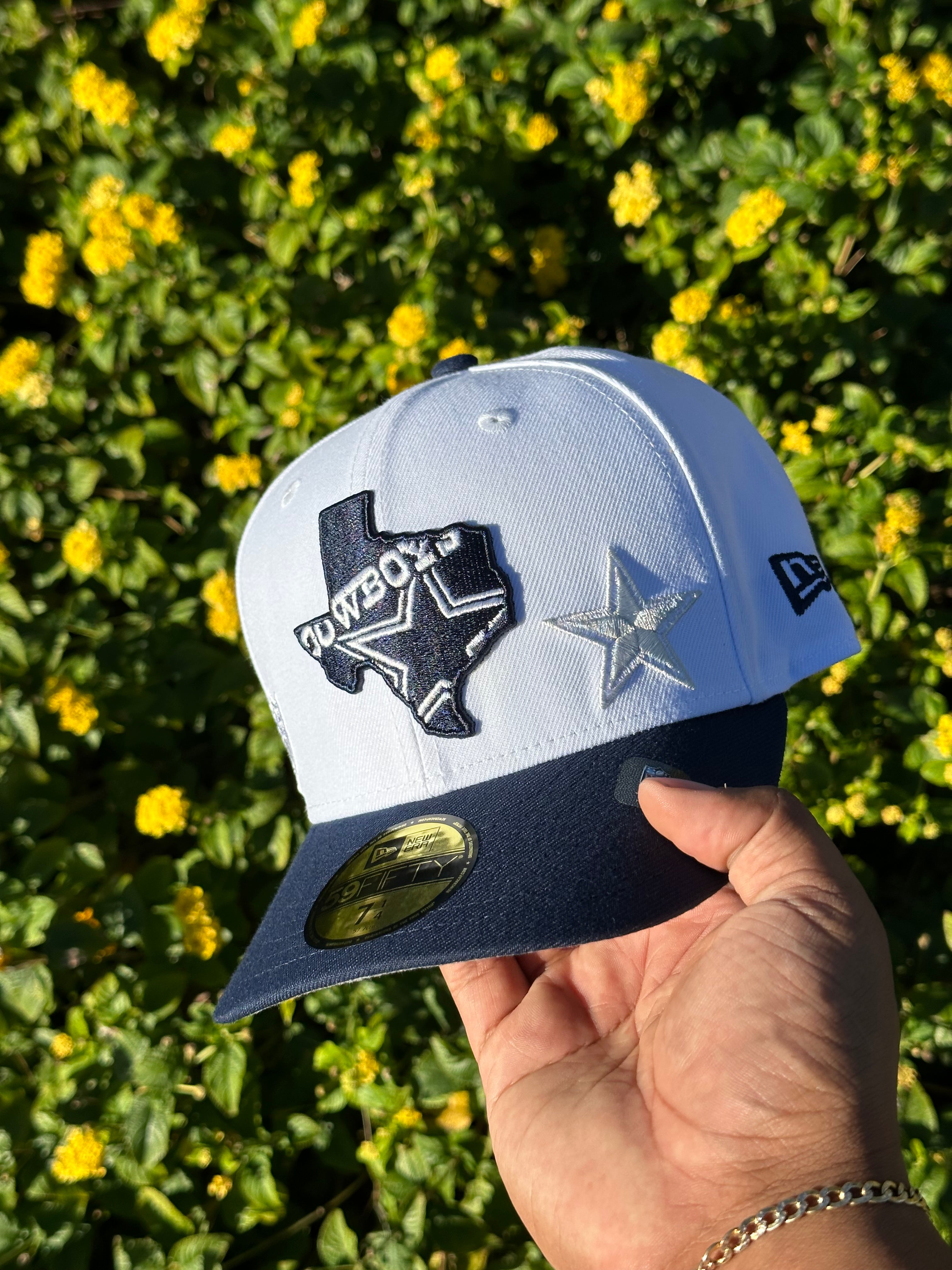 NEW ERA EXCLUSIVE 59FIFTY WHITE/NAVY DALLAS COWBOYS 2TONE