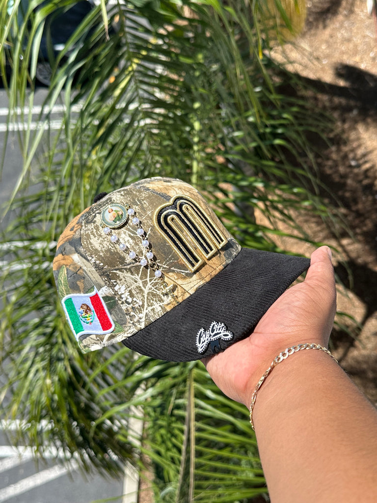 NEW ERA EXCLUSIVE 59FIFTY REALTREE/CORDUROY MEXICO TWO TONE W/ MEXICO FLAG PATCH (GRAY UV) VERY LIMITED