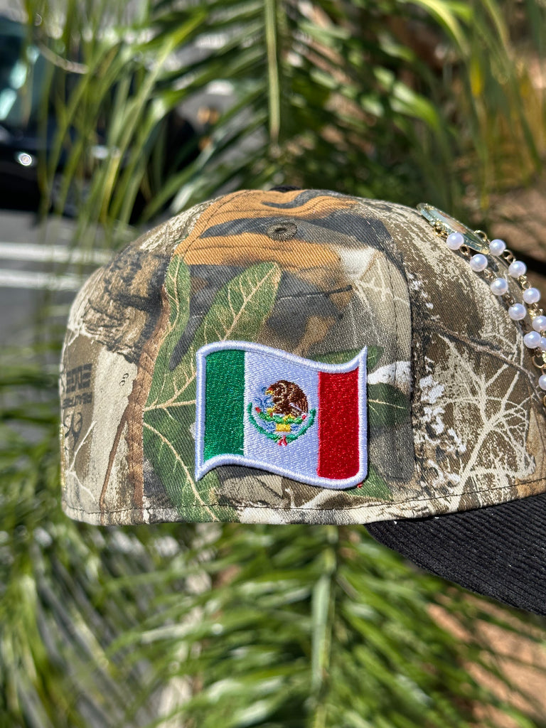 NEW ERA EXCLUSIVE 59FIFTY REALTREE/CORDUROY MEXICO TWO TONE W/ MEXICO FLAG PATCH (GRAY UV) VERY LIMITED
