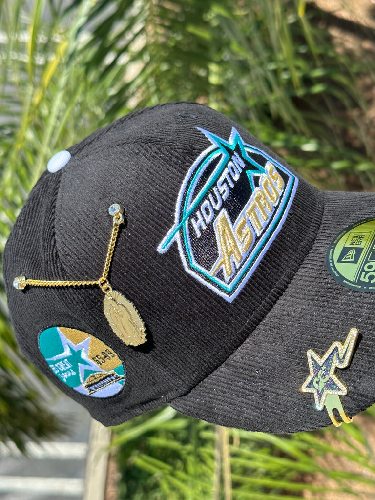 NEW ERA EXCLUSIVE 59FIFTY CORDUROY HOUSTON ASTROS W/ 35TH ANNIVERSARY SIDE PATCH (TURQUOISE UV) VERY LIMITED