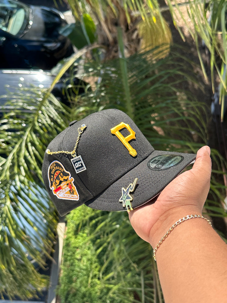 NEW ERA EXCLUSIVE 9FIFTY BLACK PITTSBURGH PIRATES SNAPBACK W/ 1959 ALL STAR GAME SIDEPATCH (GREY UV) VERY LIMITED