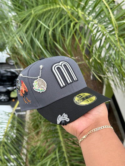 NEW ERA EXCLUSIVE 59FIFTY DARK GRAY/BLACK MEXICO TWO TONE W/ 