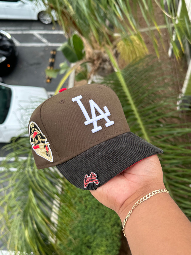 NEW ERA EXCLUSIVE 59FIFTY MOCHA/CORDUROY LOS ANGELES DODGERS W/ 1959 ALL STAR GAME PATCH (RED UV) VERY LIMITED