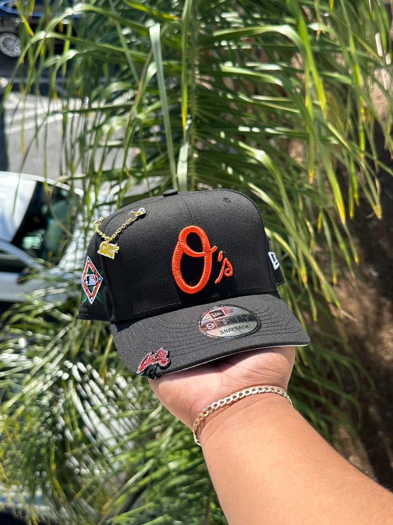 NEW ERA EXCLUSIVE 9FIFTY BLACK BALTIMORE ORIOLES SNAPBACK W/ 1993 ASG SIDEPATCH (GREY UV) VERY LIMITED