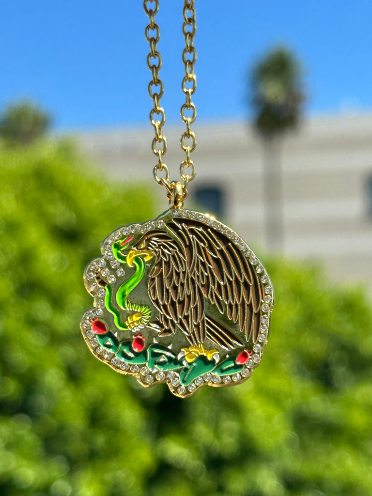 NEW* GOLD "MEXICAN FLAG EAGLE" EXCLUSIVE CAP CITY CHAIN (VERY LIMITED)