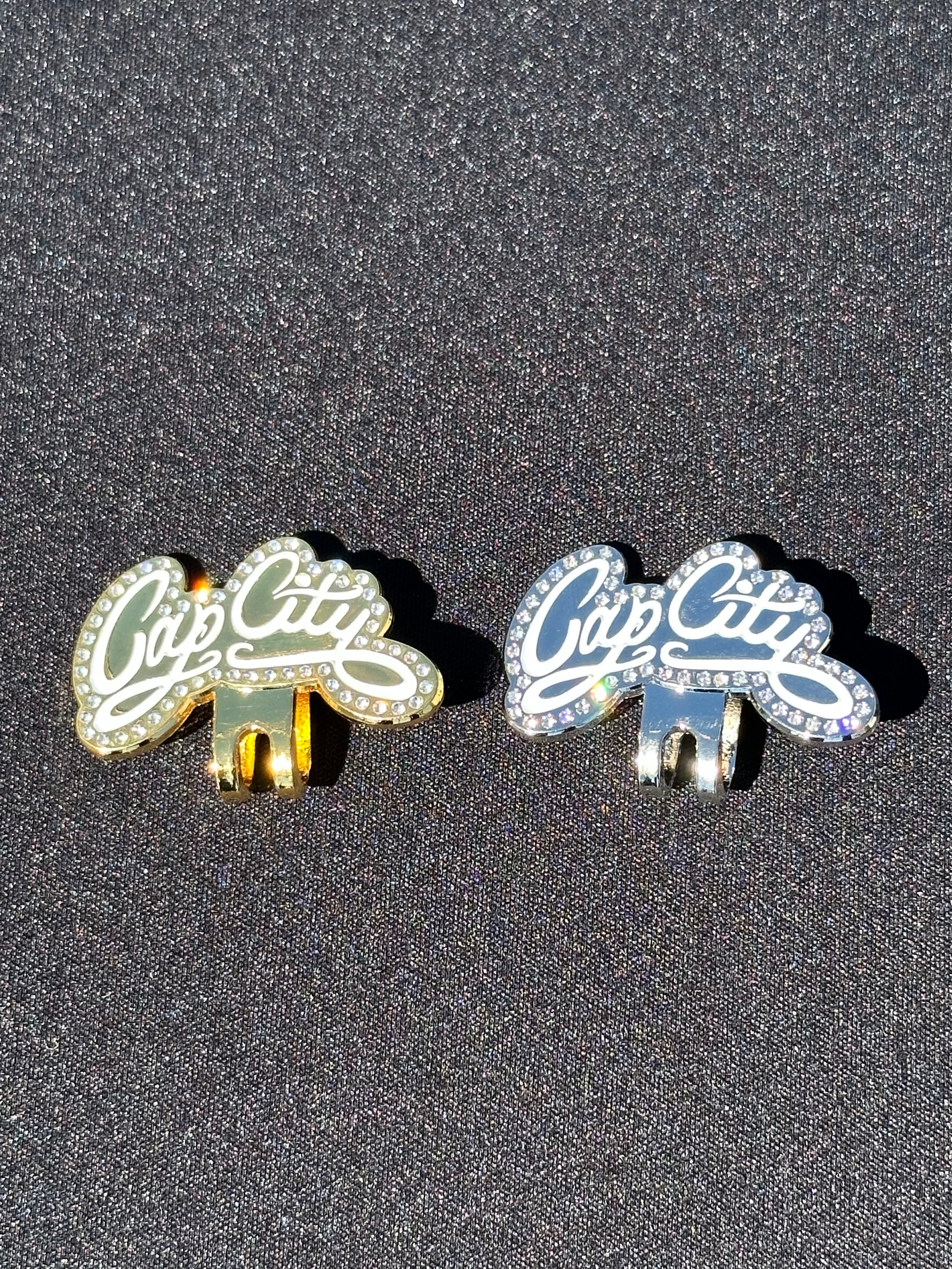 2PACK ICED OUT CAP CITY BLIPS (GOLD & SILVER) W/ RHINESTONES