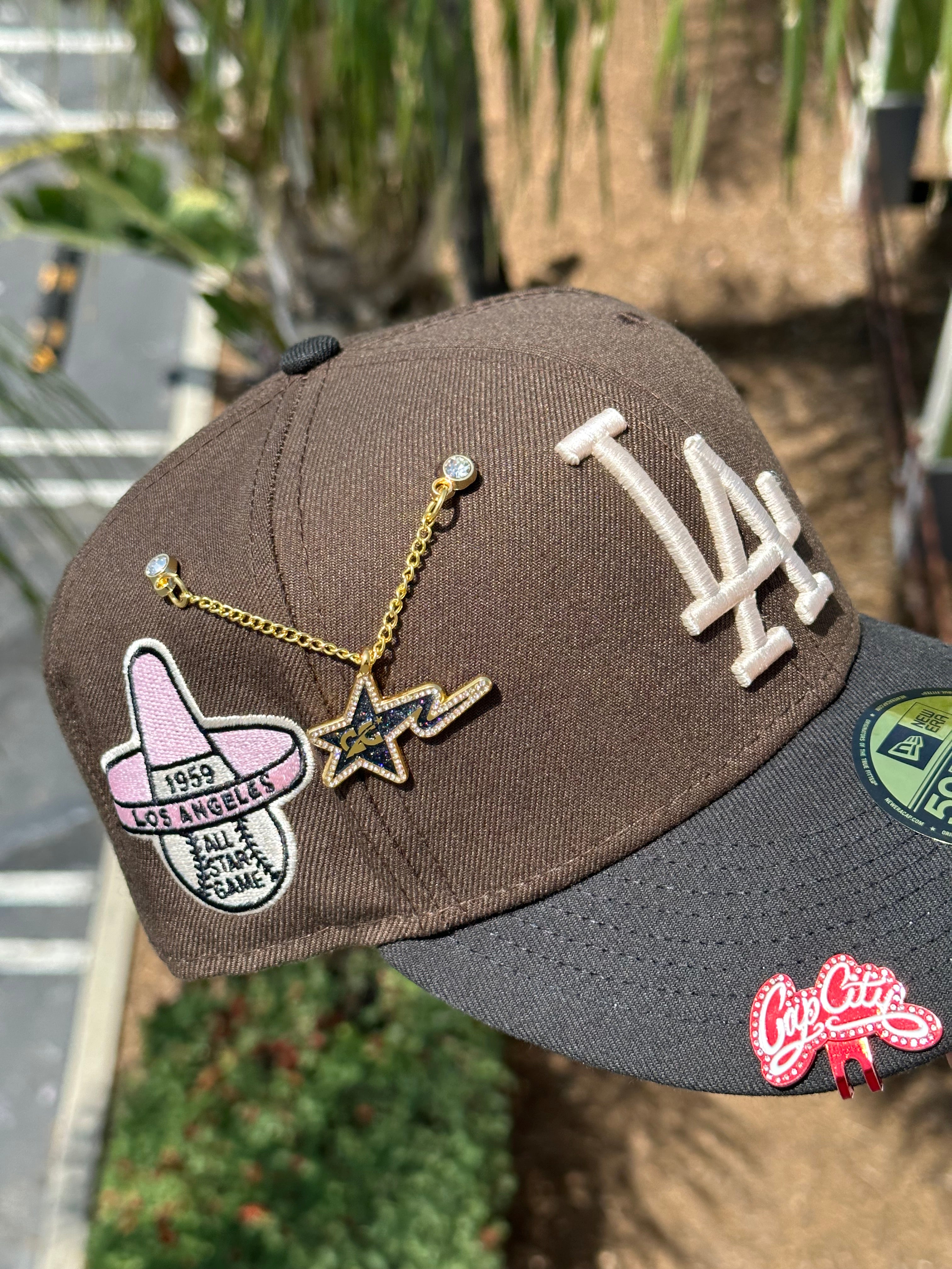 NEW ERA EXCLUSIVE 59FIFTY MOCHA/BLACK LOS ANGELES DODGERS W/ 1959 ALL STAR GAME PATCH