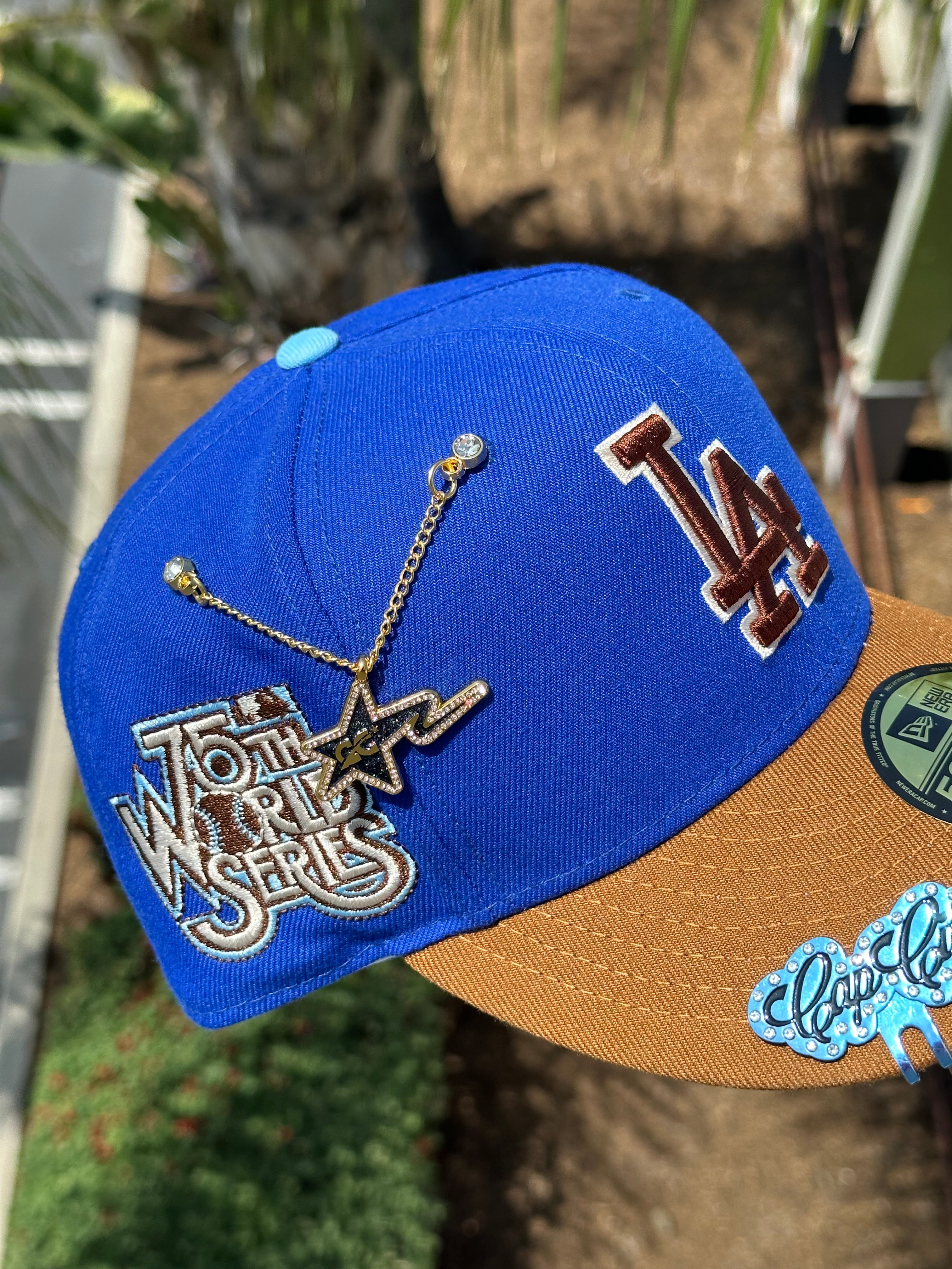 EXCLUSIVO DE NEW ERA 59FIFTY AZUL/CAQUI LOS ANGELES DODGERS CON PARCHE DE LA 75.ª SERIE MUNDIAL 