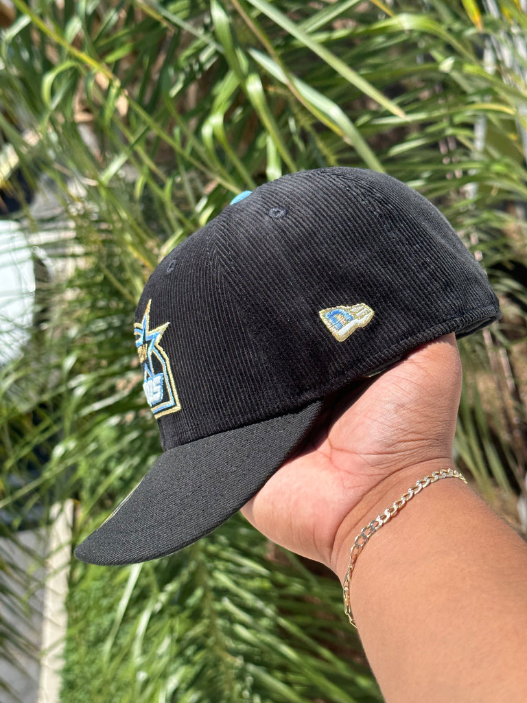NEW ERA EXCLUSIVE 59FIFTY CORDUROY/BLACK HOUSTON ASTROS W/ 45TH ANNIVERSARY SIDE PATCH (SKY BLUE UV) VERY LIMITED