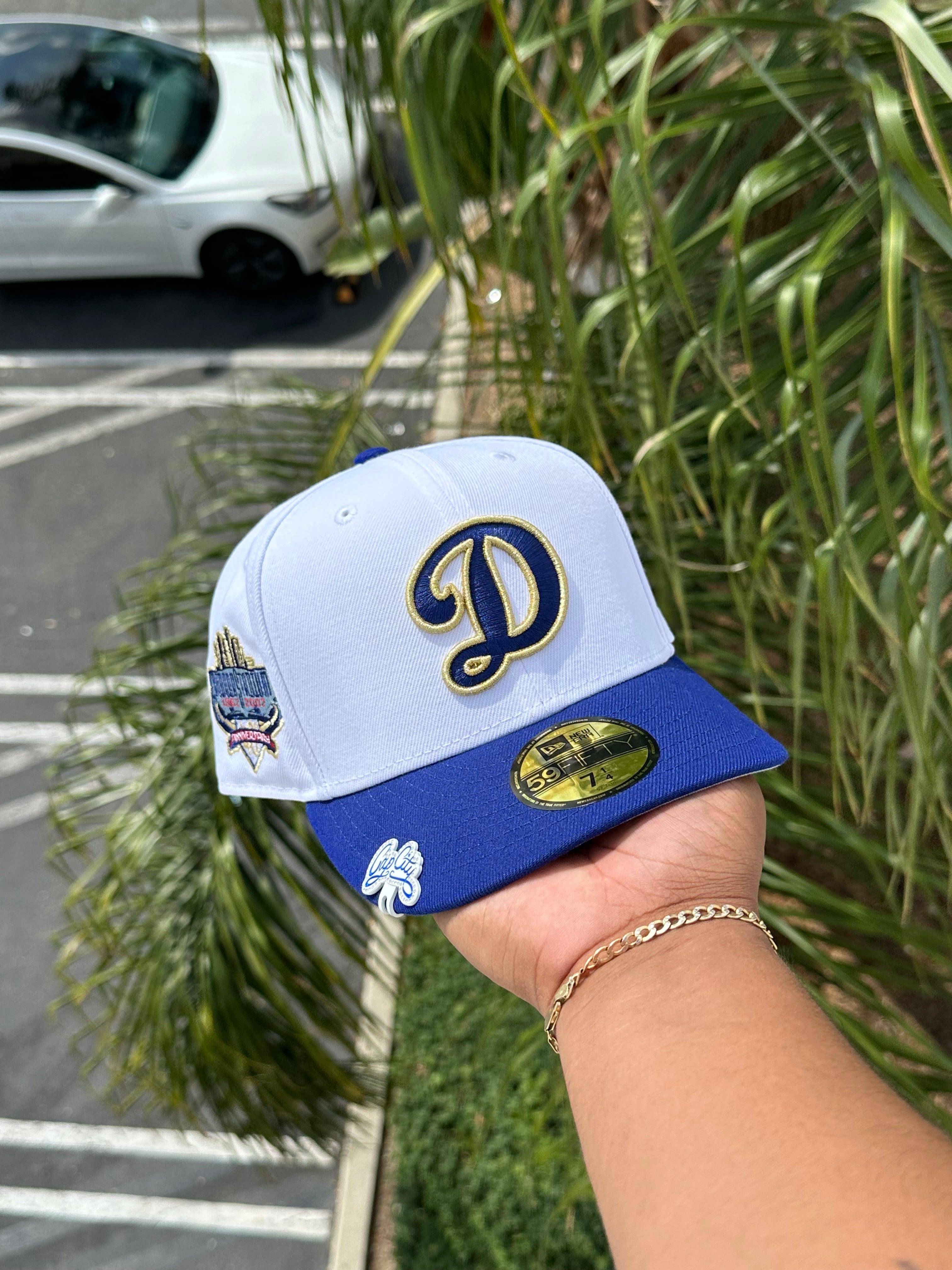 NEW ERA EXCLUSIVE 59FIFTY WHITE/BLUE LOS ANGELES DODGERS W/ 40TH ANNIVERSARY