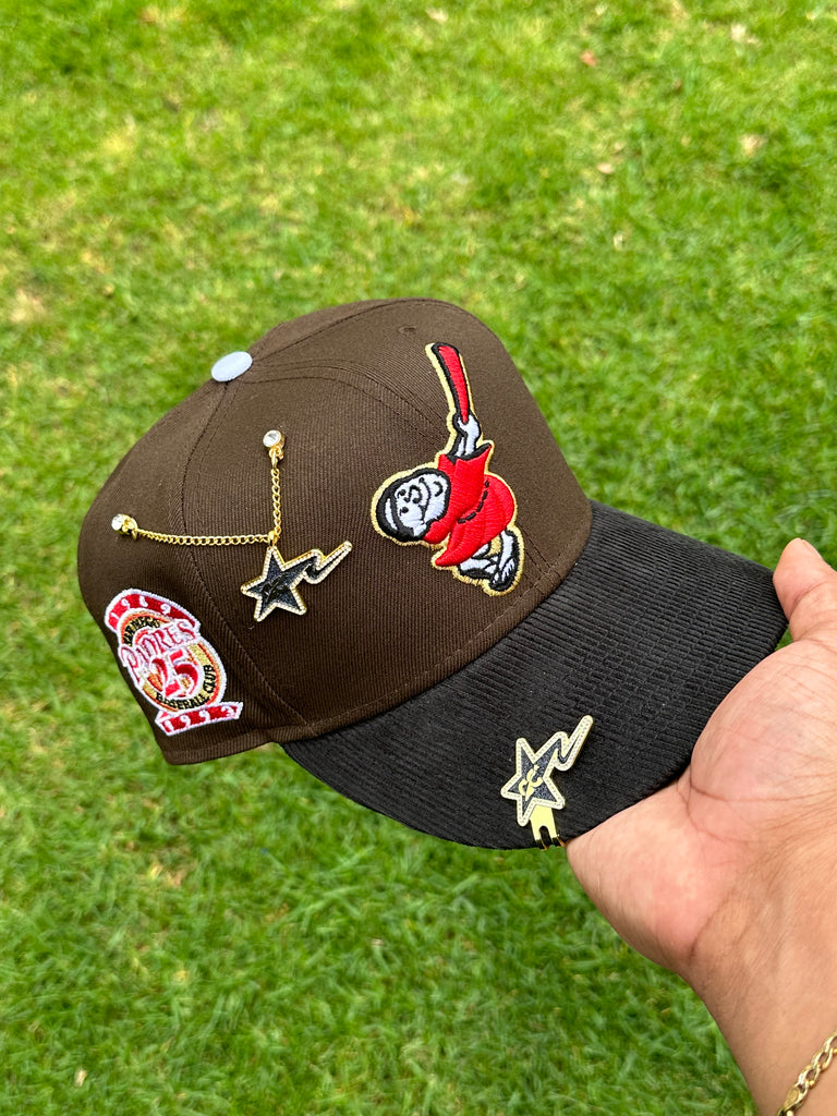 NEW ERA EXCLUSIVE 59FIFTY MOCHA/CORDUROY SAN DIEGO PADRES 25TH ANNIVERSARY PATCH (RED UV)