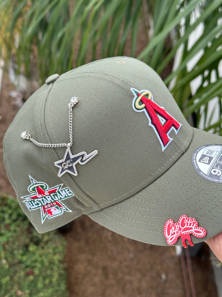 NEW ERA EXCLUSIVE 9FIFTY OLIVE GREEN ANAHEIM ANGELS SNAPBACK W/ 2010 ASG PATCH (RED UV)