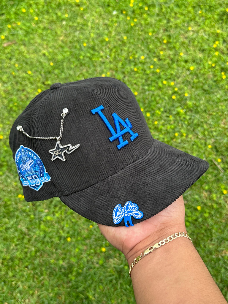 NEW ERA EXCLUSIVE 59FIFTY CORDUROY LOS ANGELES DODGERS W/ 60TH ANNIVERSARY PATCH (SKY BLUE UV)