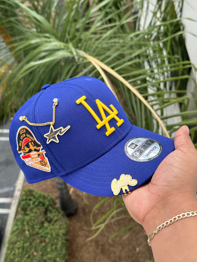 NEW ERA EXCLUSIVE 9FIFTY BLUE LOS ANGELES DODGERS SNAPBACK W/ 1959 ALL STAR GAME PATCH (RED UV)
