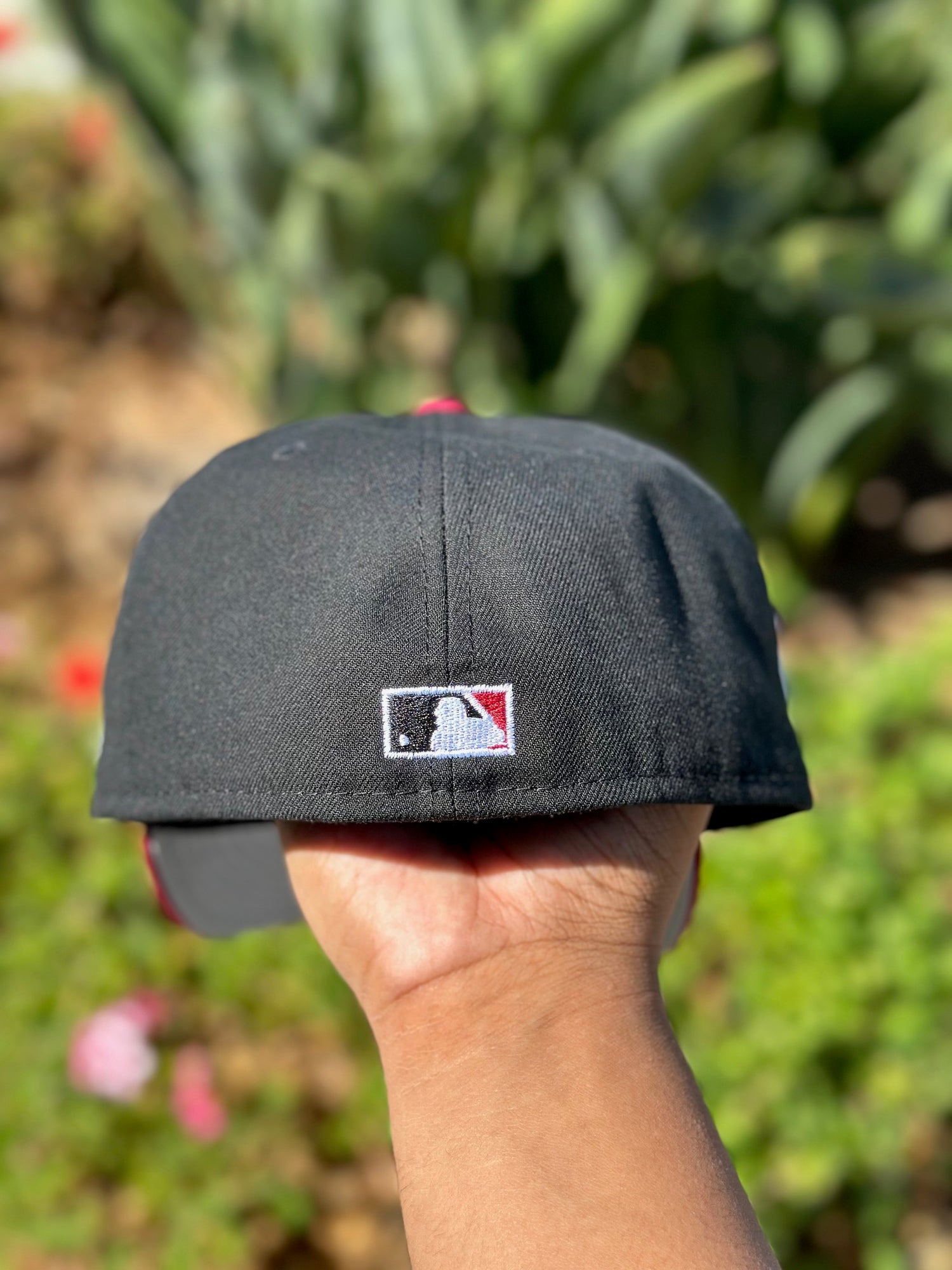 NEW ERA EXCLUSIVE 59FIFTY BLACK/BURGUNDY LOS ANGELES DODGERS W/ 40TH ANNIVERSARY SIDE PATCH