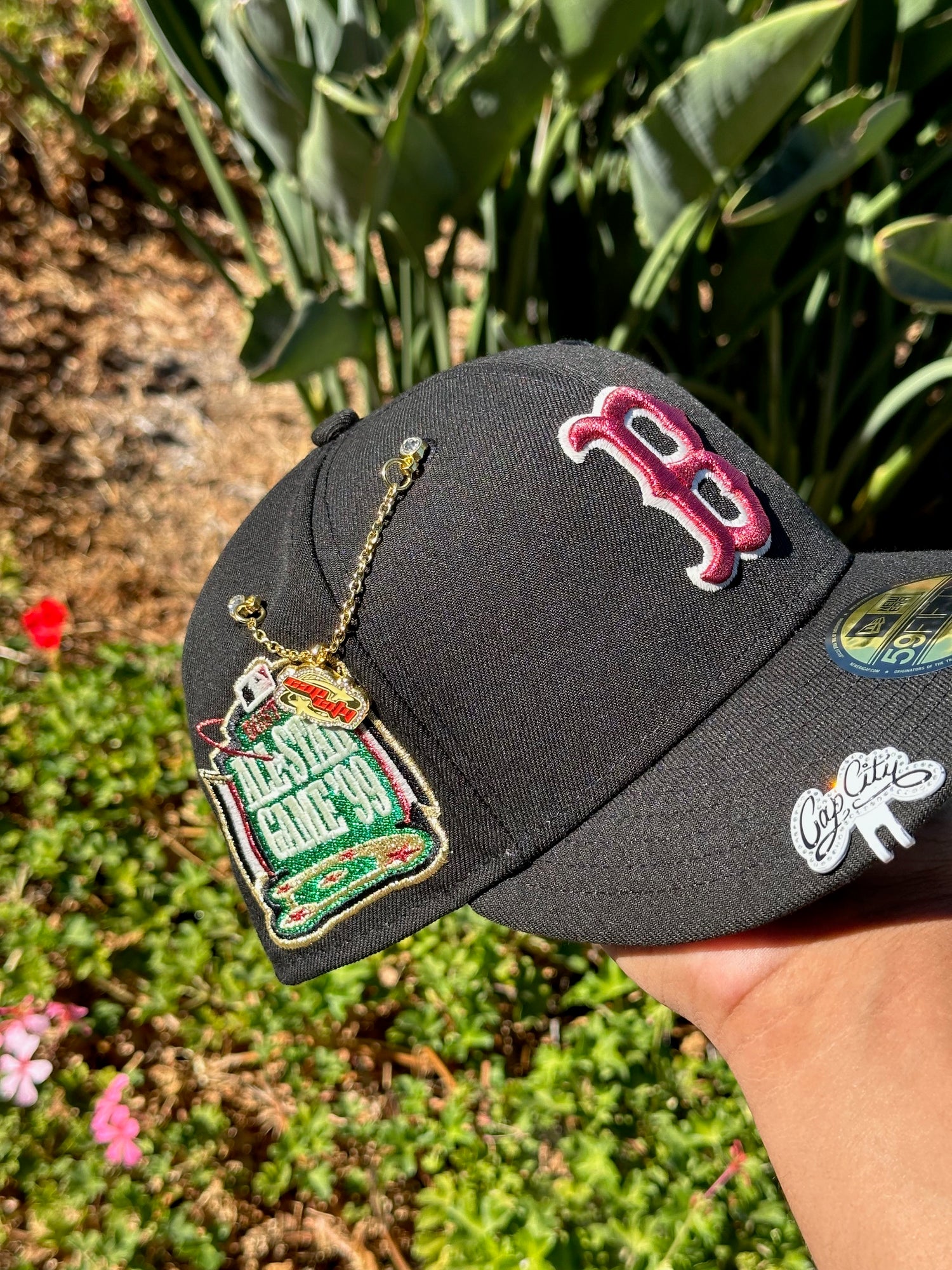 NEW ERA EXCLUSIVE 59FIFTY BLACK BOSTON RED SOX W/ 1999 ALL STAR GAME SIDE PATCH