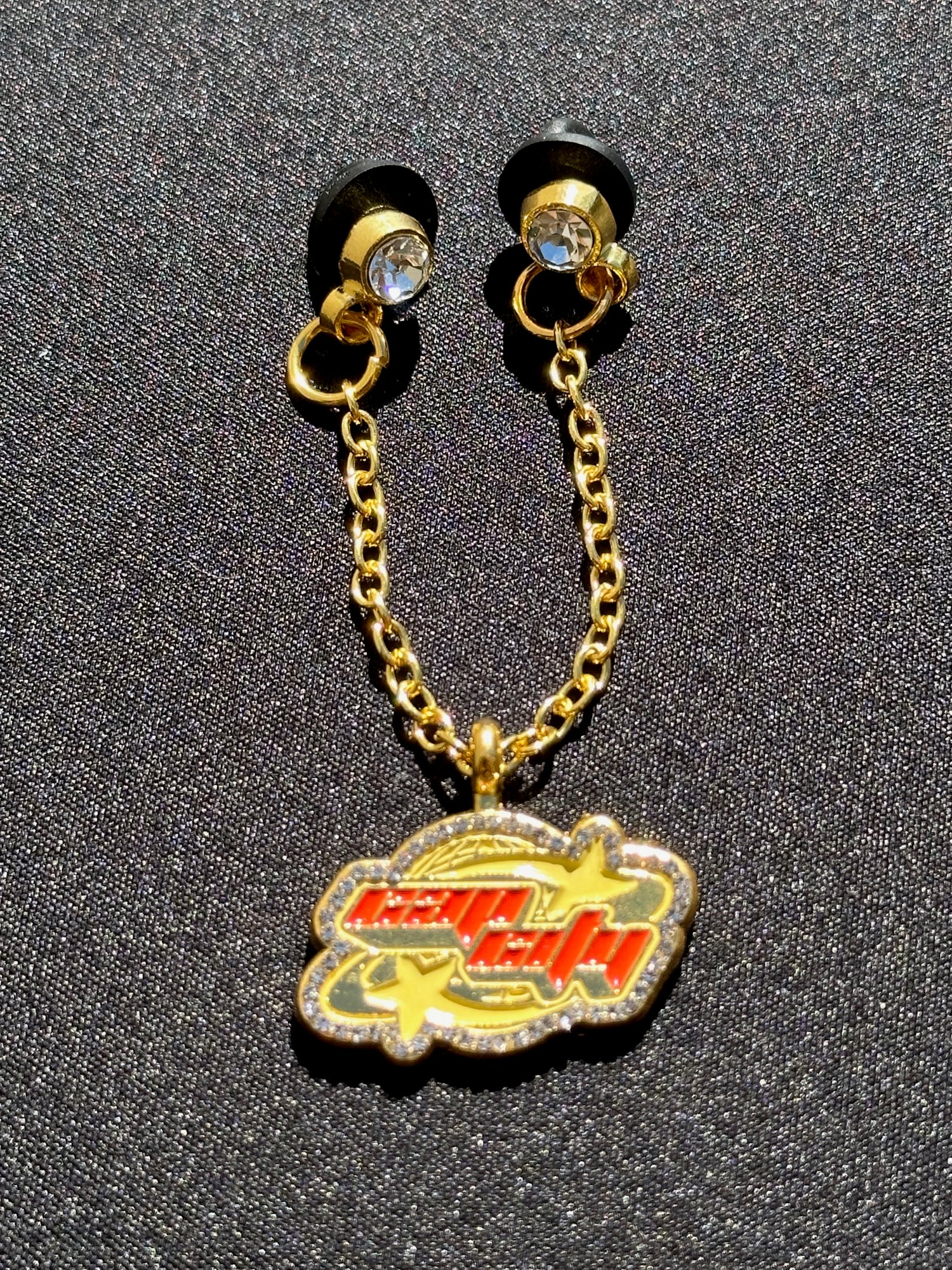 *NEW GOLD "CAP CITY" CHAIN W/RHINESTONES (VERY LIMITED)