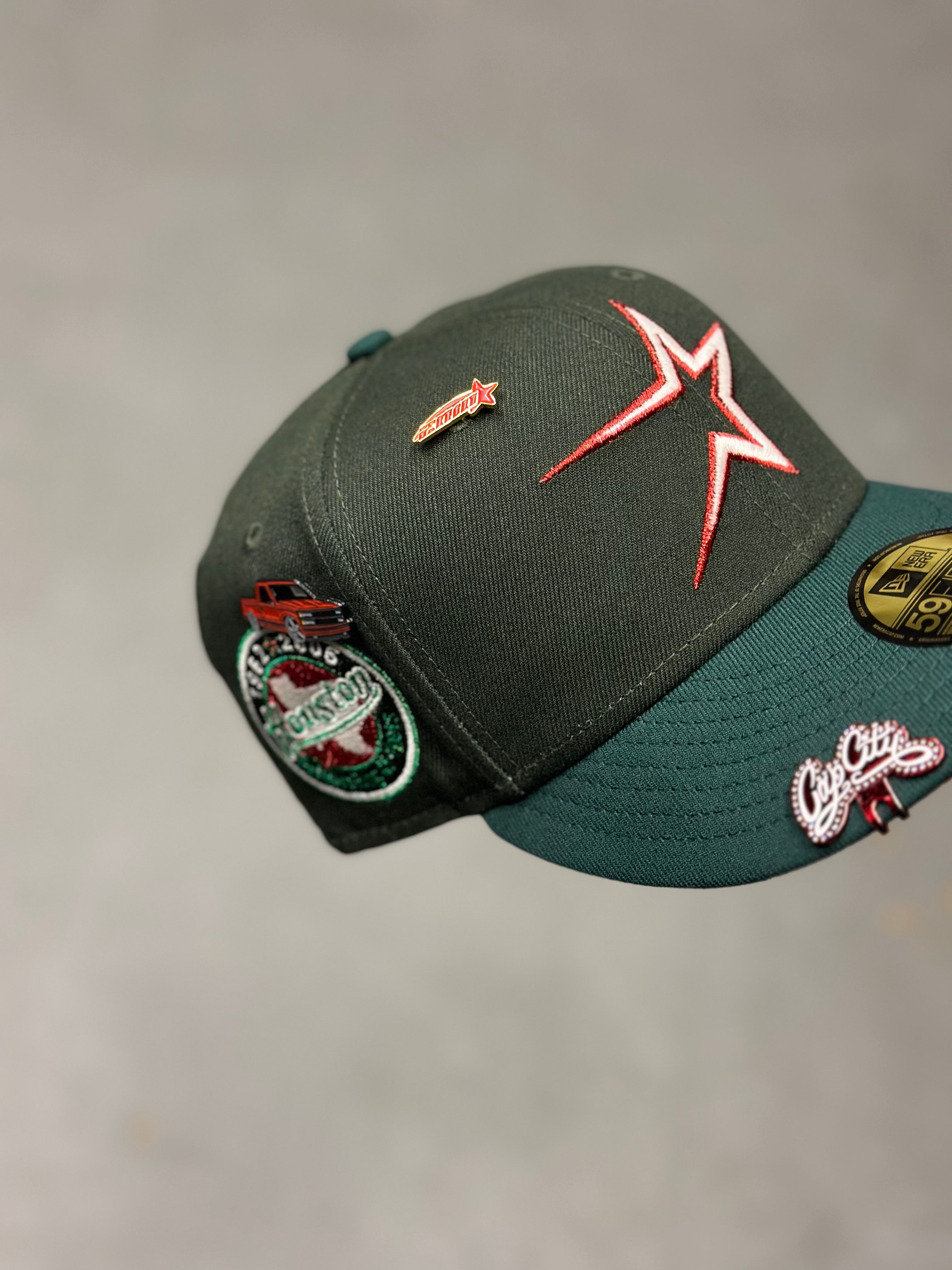 NEW ERA EXCLUSIVE 59FIFTY EMERALD GREEN HOUSTON ASTROS W/ 45TH ANNIVERSARY SIDE PATCH
