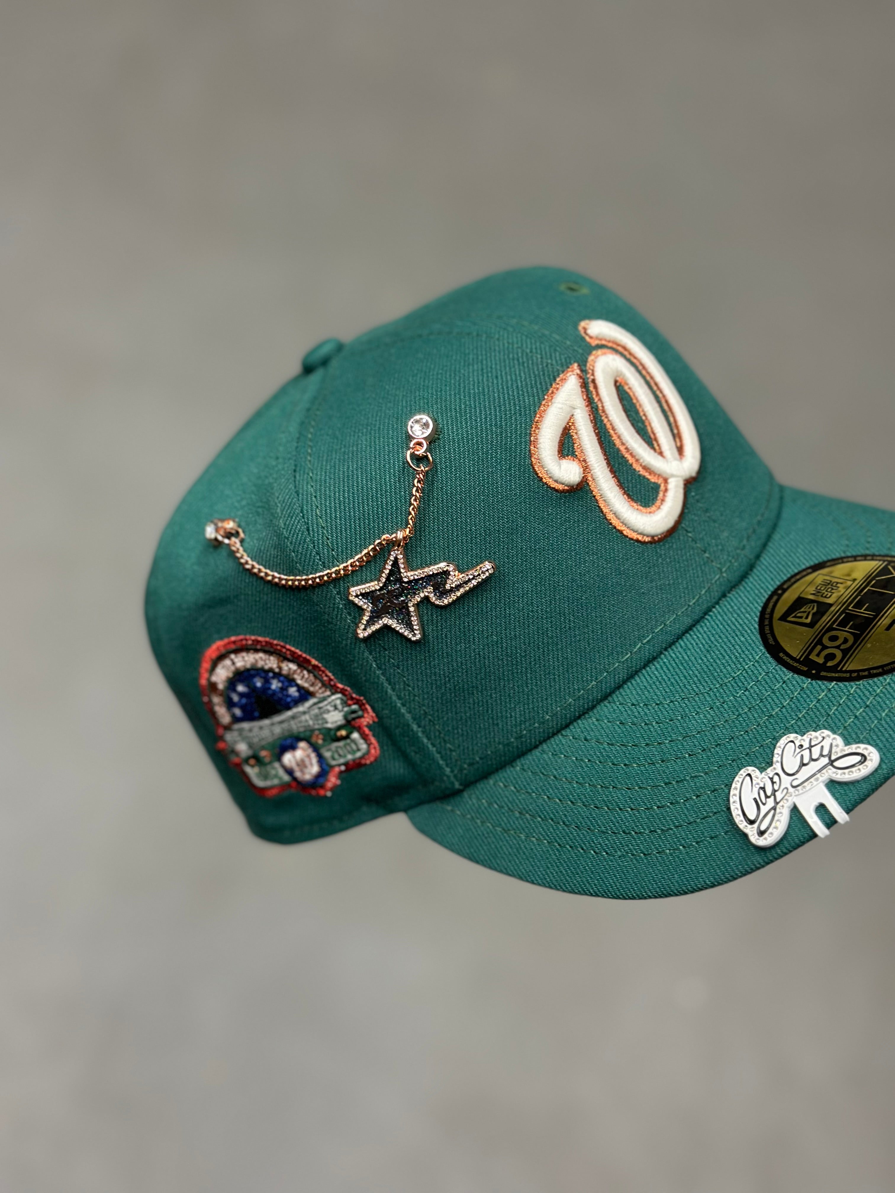 NEW ERA EXCLUSIVE 59FIFTY EMERALD GREEN WASHINGTON NATIONALS W/ 45TH ANNIVERSARY SIDE PATCH