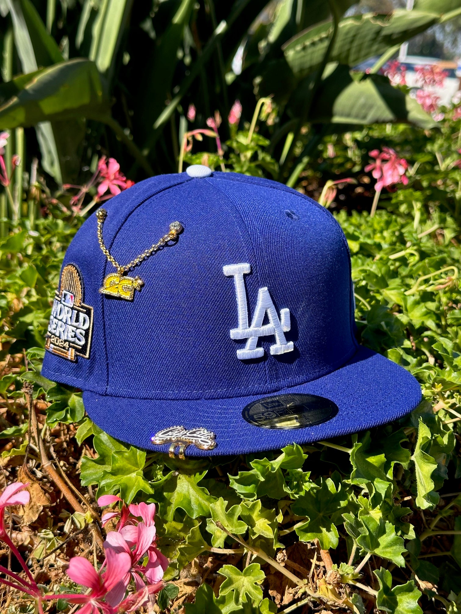 NEW ERA EXCLUSIVE 59FIFTY BLUE LOS ANGELES DODGERS W/ 2024 WORLD SERIES SIDE PATCH