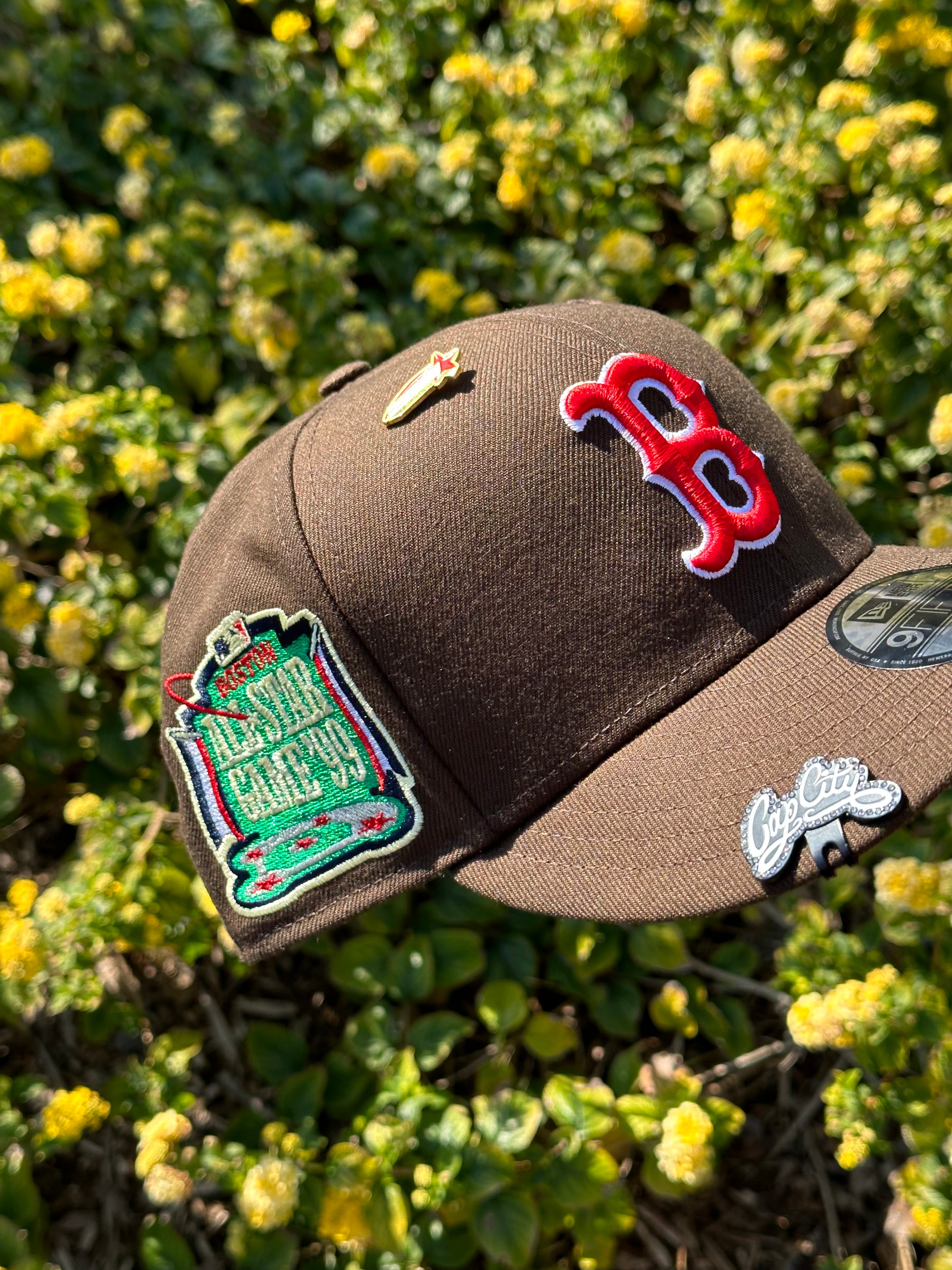 NEW ERA EXCLUSIVE 9FIFTY BROWN BOSTON RED SOX SNAPBACK W/ 1999 ALL STAR GAME PATCH
