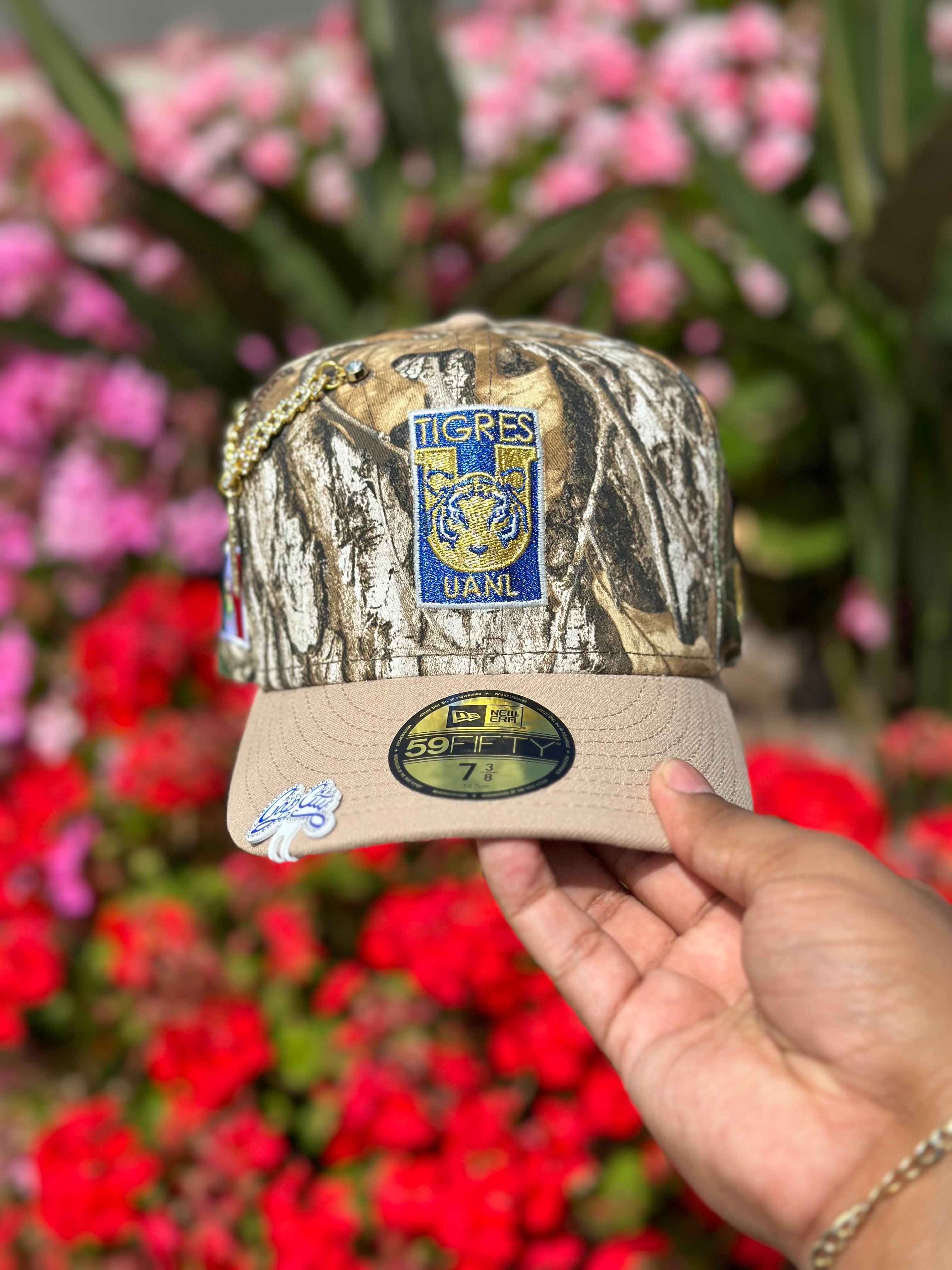 NEW ERA EXCLUSIVE 59FIFTY REALTREE/KHAKI "CLUB TIGRES UANL" W/ MEXICO FLAG SIDE PATCH