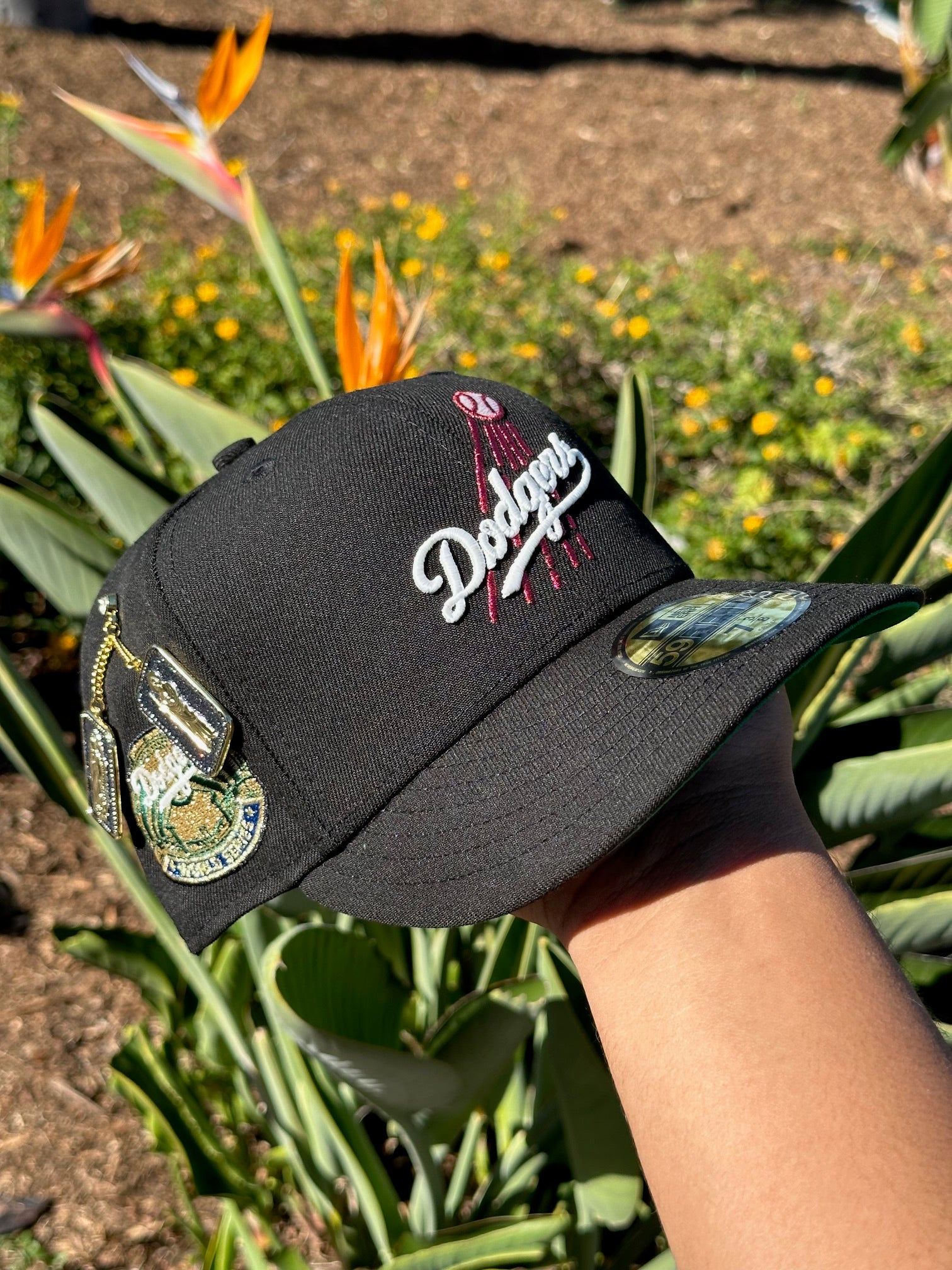 NEW ERA EXCLUSIVE 59FIFTY BLACK LOS ANGELES DODGERS W/ WORLD SERIES SIDE PATCH