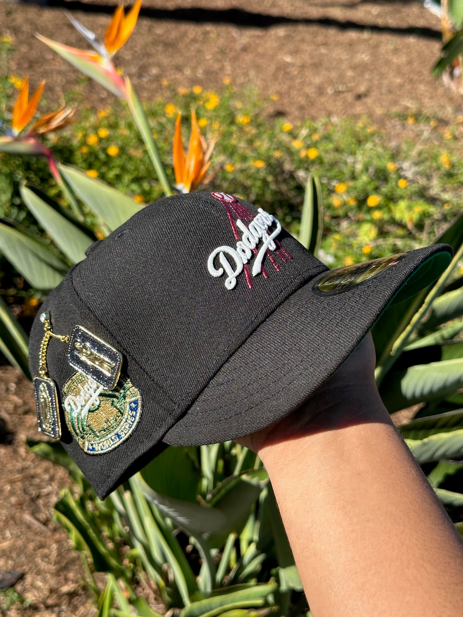 NEW ERA EXCLUSIVE 59FIFTY BLACK LOS ANGELES DODGERS W/ WORLD SERIES SIDE PATCH