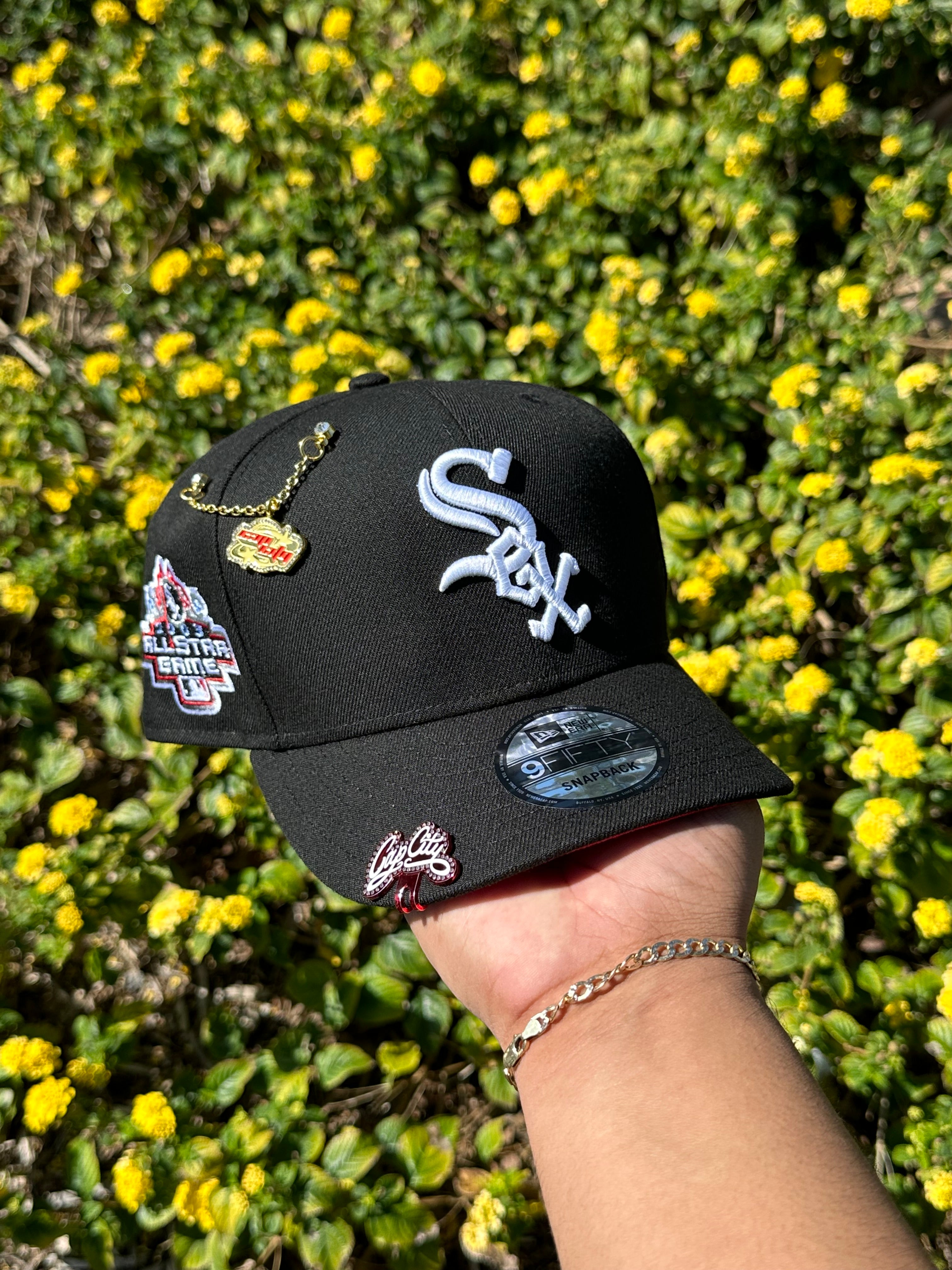 NEW ERA EXCLUSIVE 9FIFTY BLACK CHICAGO WHITE SOX SNAPBACK W/ 2003 ALL STAR GAME PATCH