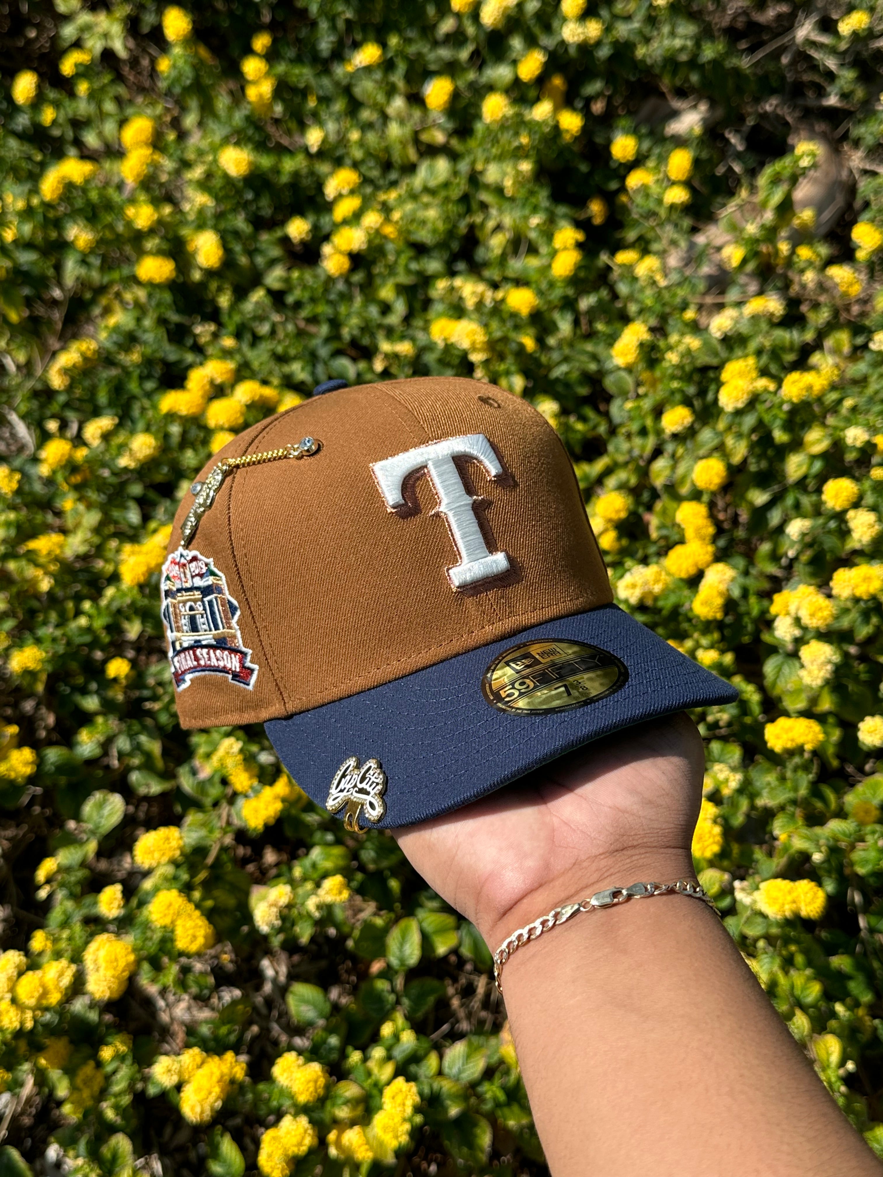 Texas Rangers Blue Cursive 59FIFTY Fitted Hats