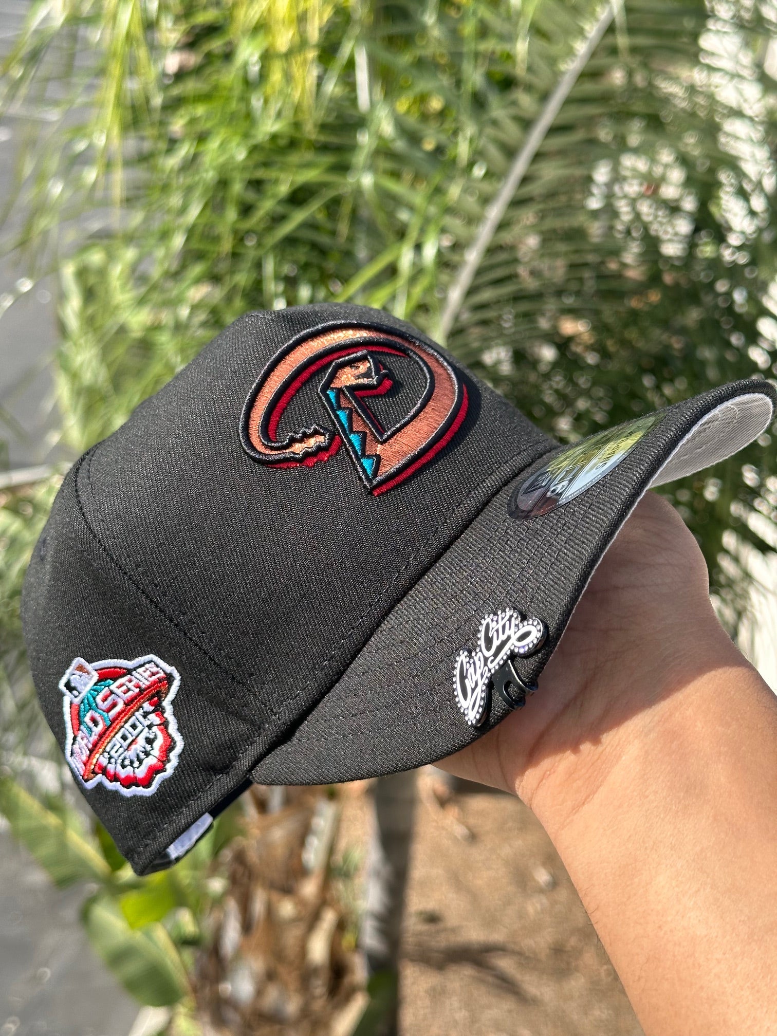 NEW ERA EXCLUSIVE 9FIFTY A-FRAME BLACK ARIZONA DIAMONDBACKS SNAPBACK W/ 2001 WORLD SERIES SIDE PATCH