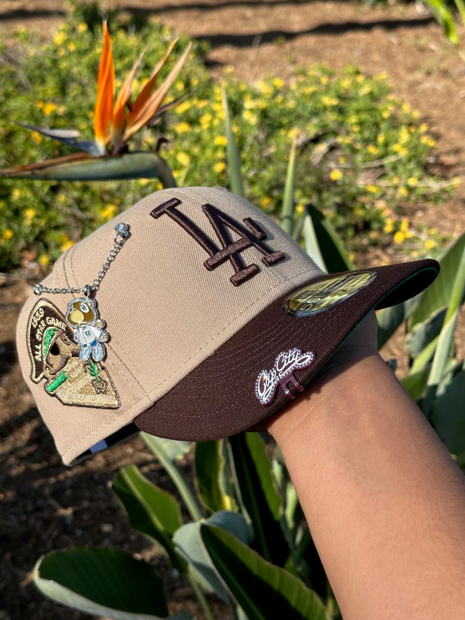 NEW ERA EXCLUSIVE 59FIFTY CAMEL BROWN/ WALNUT LOS ANGELES DODGERS W/ 1959 ALL STAR GAME SIDE PATCH