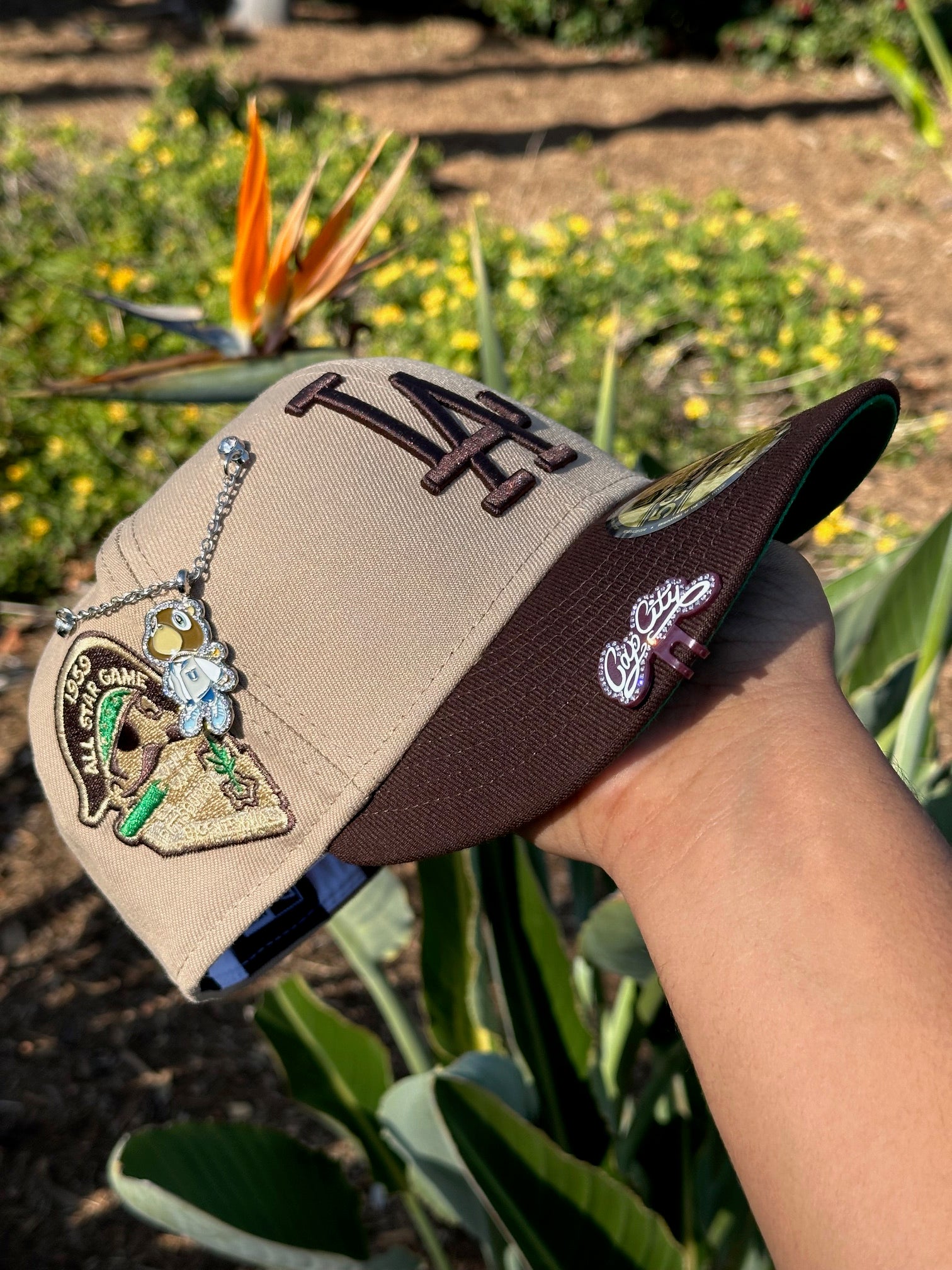 NEW ERA EXCLUSIVE 59FIFTY CAMEL BROWN/ WALNUT LOS ANGELES DODGERS W/ 1959 ALL STAR GAME SIDE PATCH