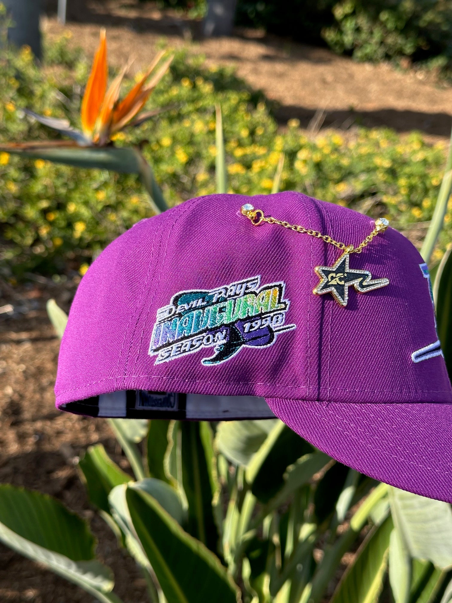 New Era Exclusive 59FIFTY Purple Tampa Bay Rays W/ 1998 Inaugural Seas