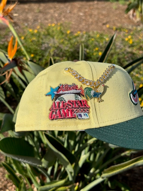 NEW ERA 59FIFTY YELLOW/FOREST GREEN ATLANTA BRAVES W/ 2000 ALL STAR GAME SIDE PATCH