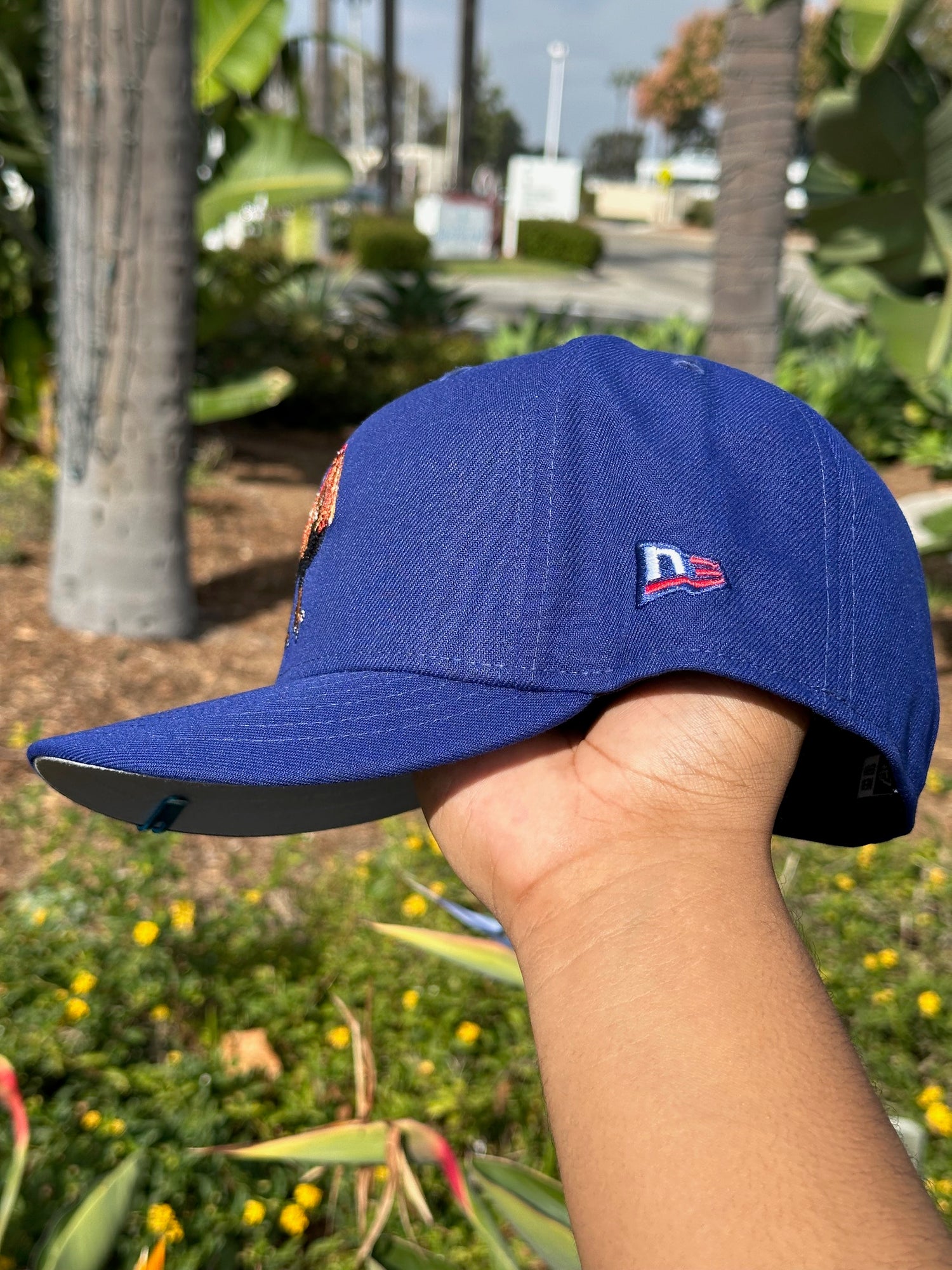 NEW ERA EXCLUSIVE 59FIFTY BLUE MEXICO "EL GALLO" W/ MEXICO FLAG SIDE PATCH