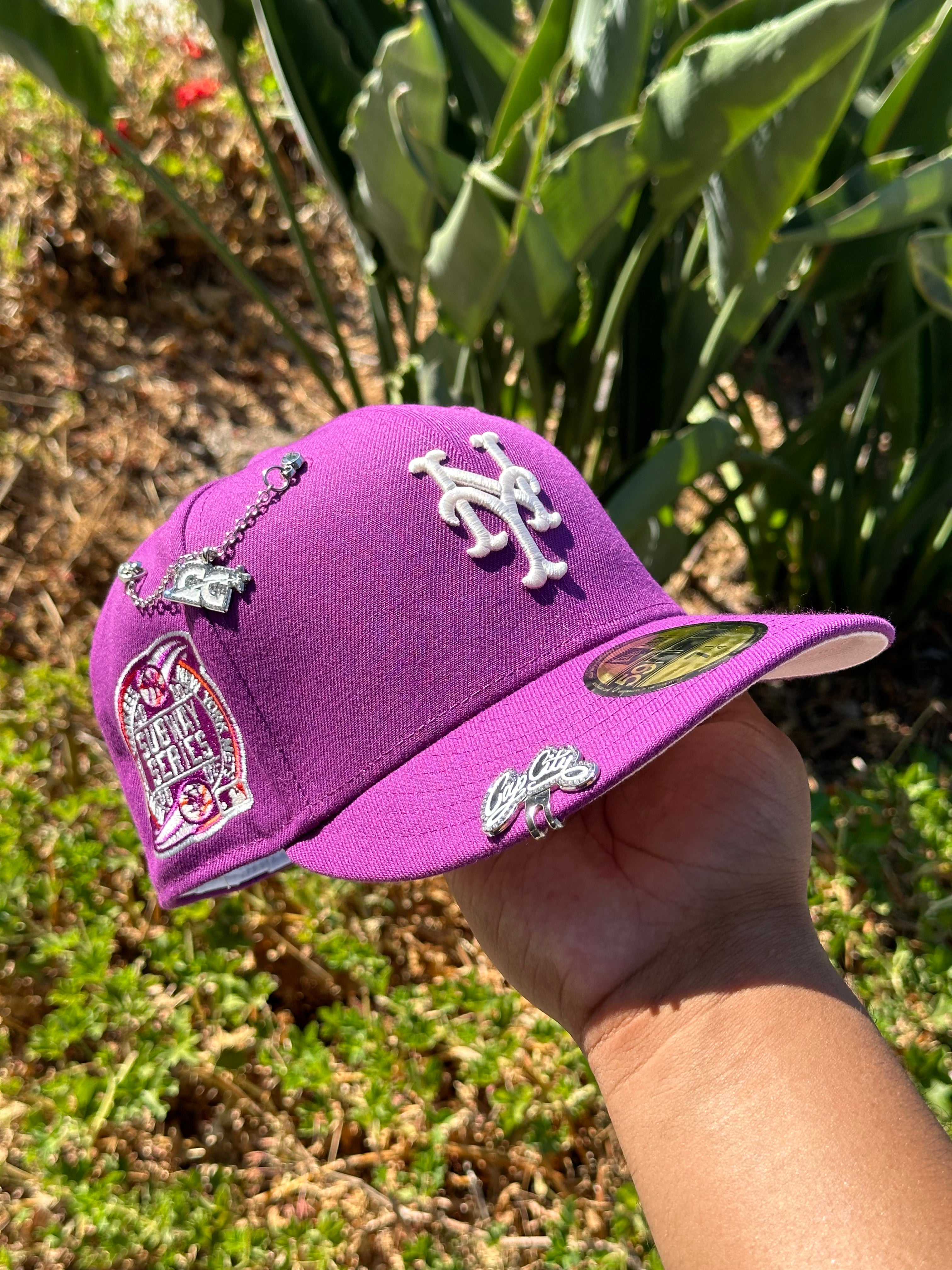 NEW ERA EXCLUSIVE 59FIFTY PURPLE NEW YORK METS W/ 2000 SUBWAY SERIES S