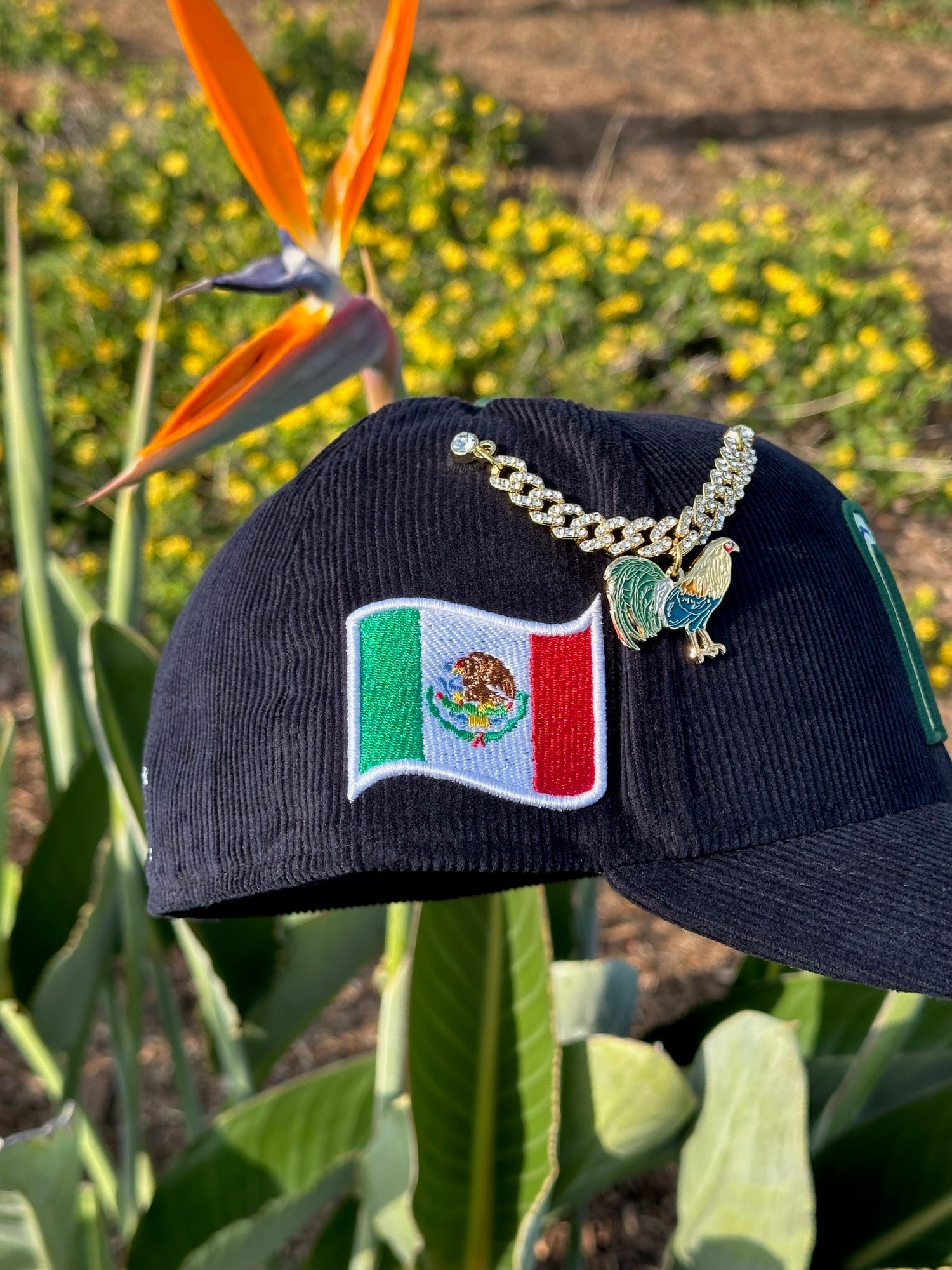 NEW ERA EXCLUSIVE 59FIFTY NAVY CORDUROY MEXICO W/ MEXICO FLAG SIDE PATCH
