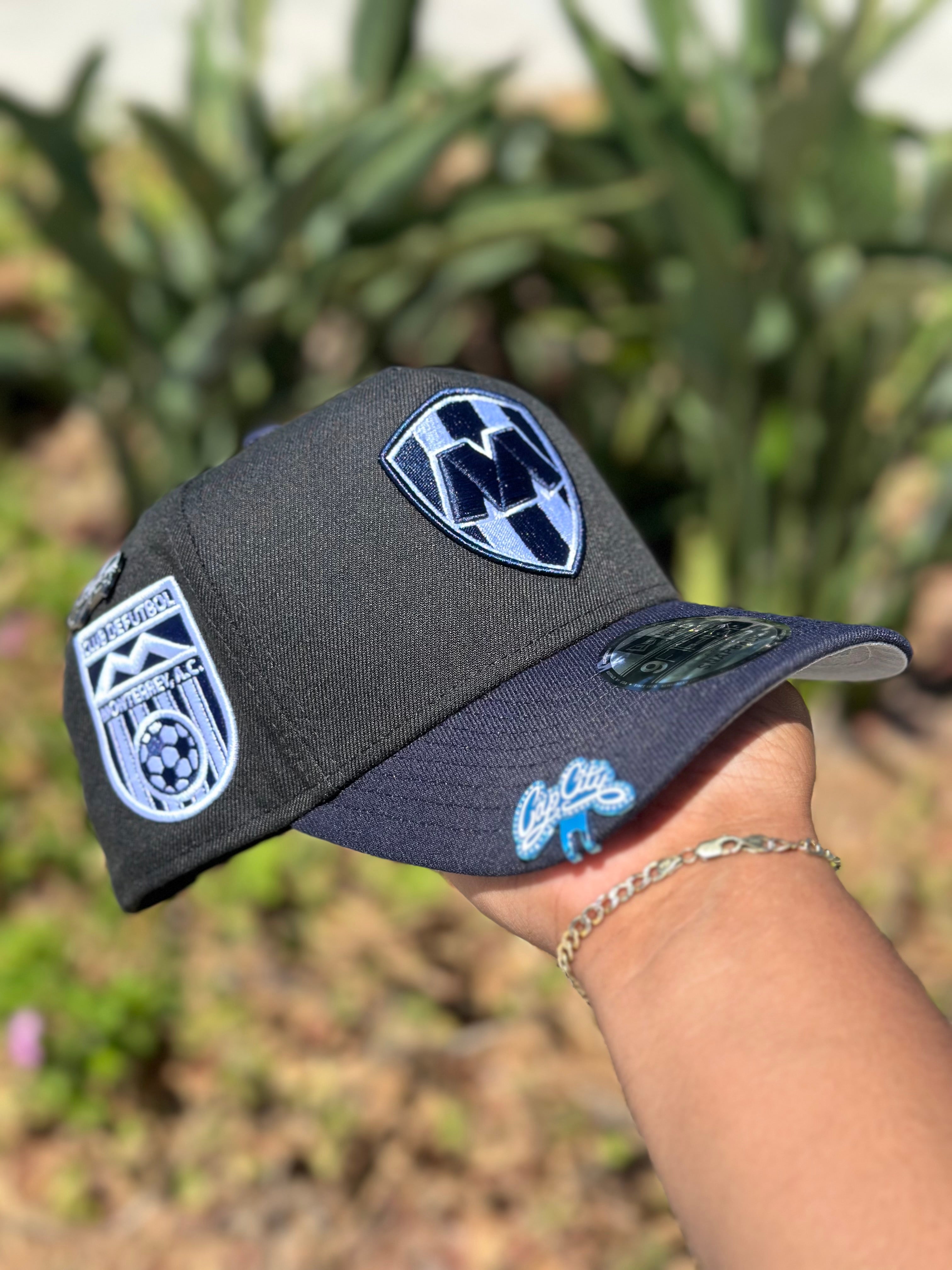 NEW ERA EXCLUSIVE 9FIFTY A-FRAME BLACK/NAVY "CLUB MONTERREY" SNAPBACK W/ MONTERREY A.C. SIDE PATCH