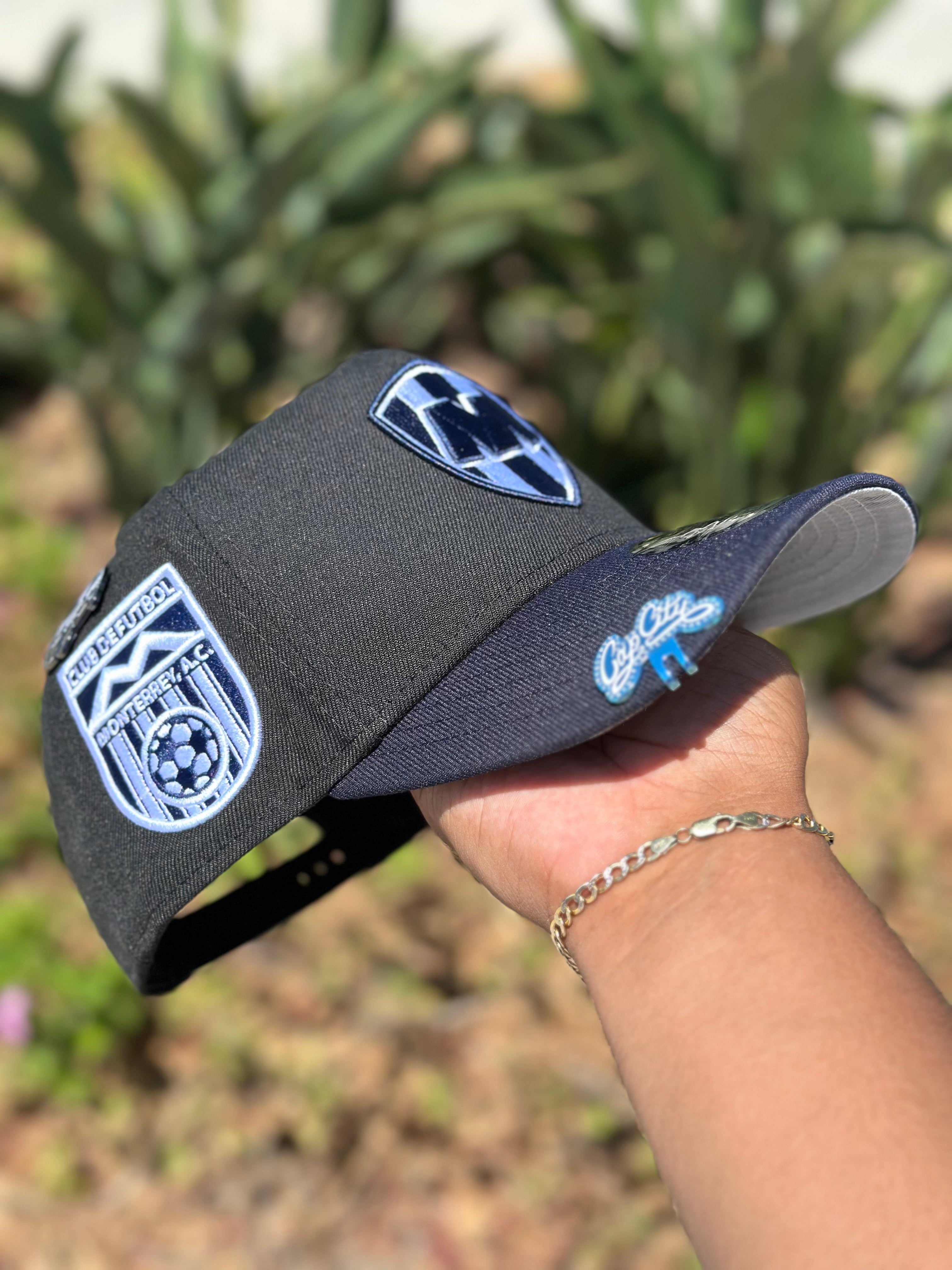 NEW ERA EXCLUSIVE 9FIFTY A-FRAME BLACK/NAVY "CLUB MONTERREY" SNAPBACK W/ MONTERREY A.C. SIDE PATCH