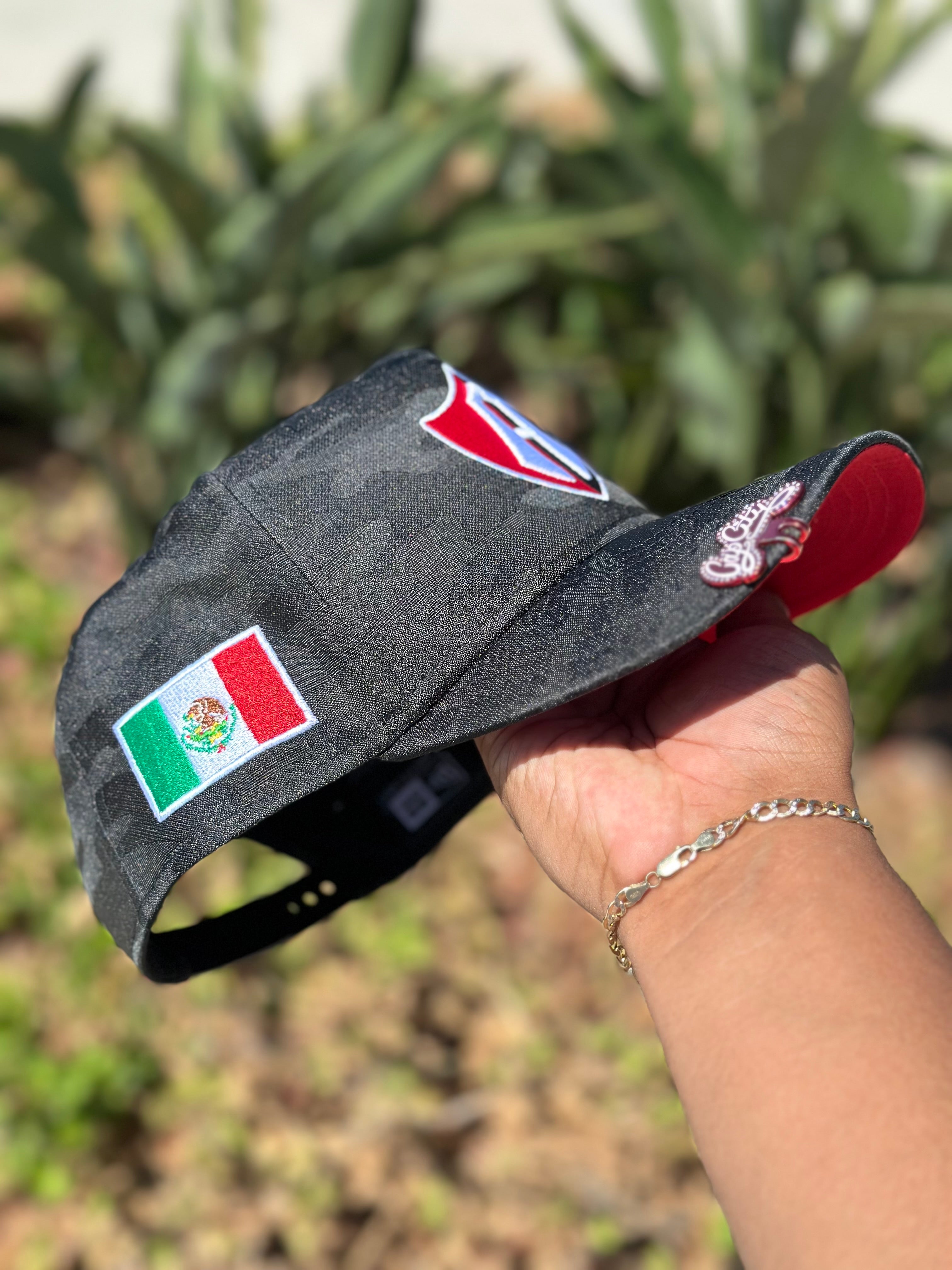 NEW ERA EXCLUSIVE 9FIFTY A-FRAME BLACK CAMO "ATLAS DE GUADALAJARA" SNAPBACK W/ MEXICO FLAG SIDE PATCH