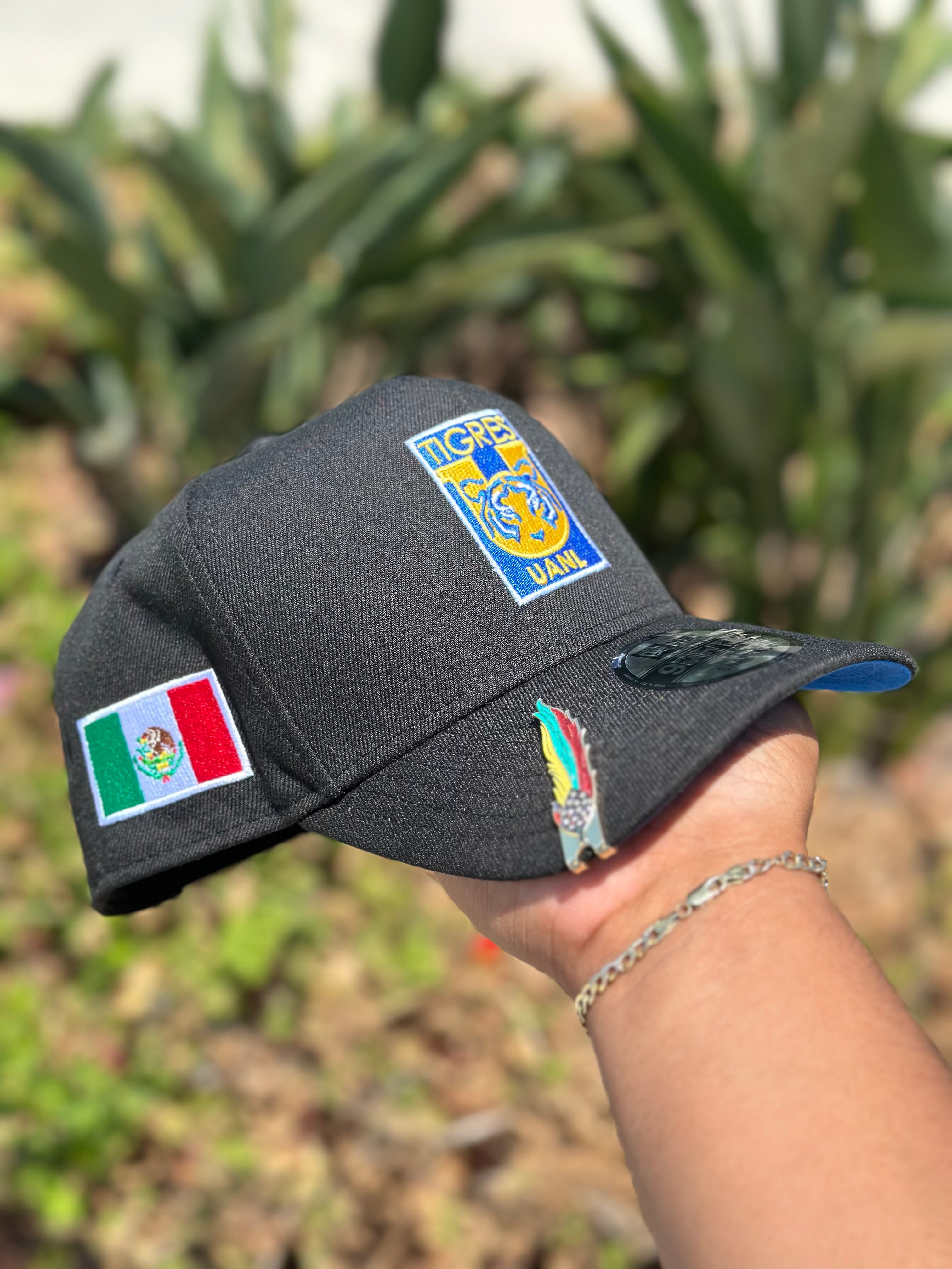NEW ERA EXCLUSIVE 9FIFTY A-FRAME BLACK "CLUB TIGRES UANL" SNAPBACK W/ MEXICO FLAG SIDE PATCH