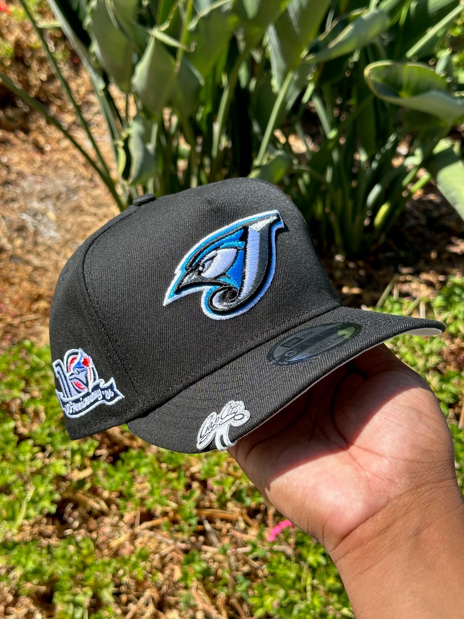 NEW ERA EXCLUSIVE 9FIFTY A-FRAME BLACK TORONTO BLUE JAYS SNAPBACK W/ 10TH ANNIVERSARY SIDE PATCH