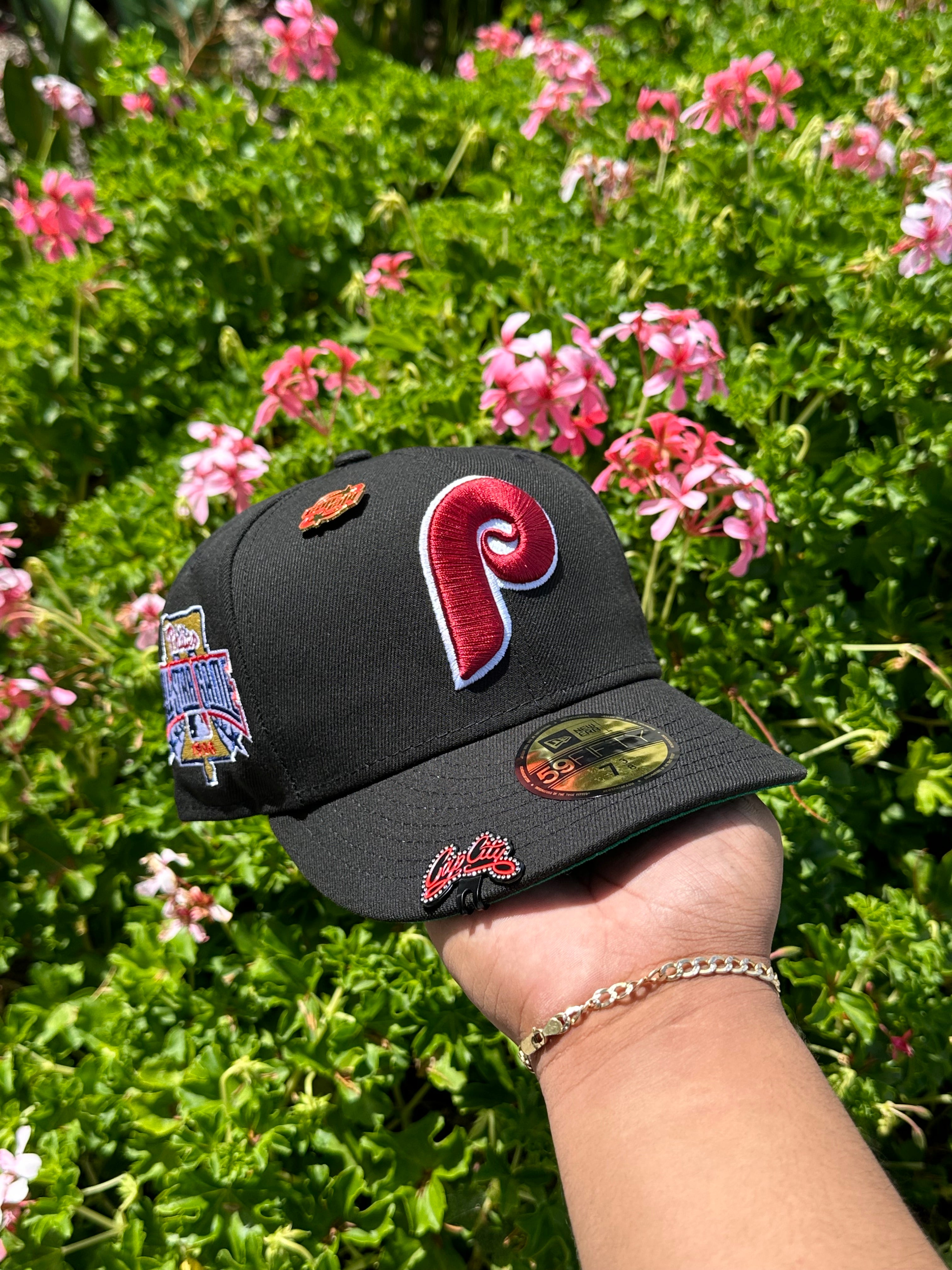 NEW ERA EXCLUSIVE 59FIFTY BLACK PHILADELPHIA PHILLIES W/ 1996 ALL STAR GAME PATCH
