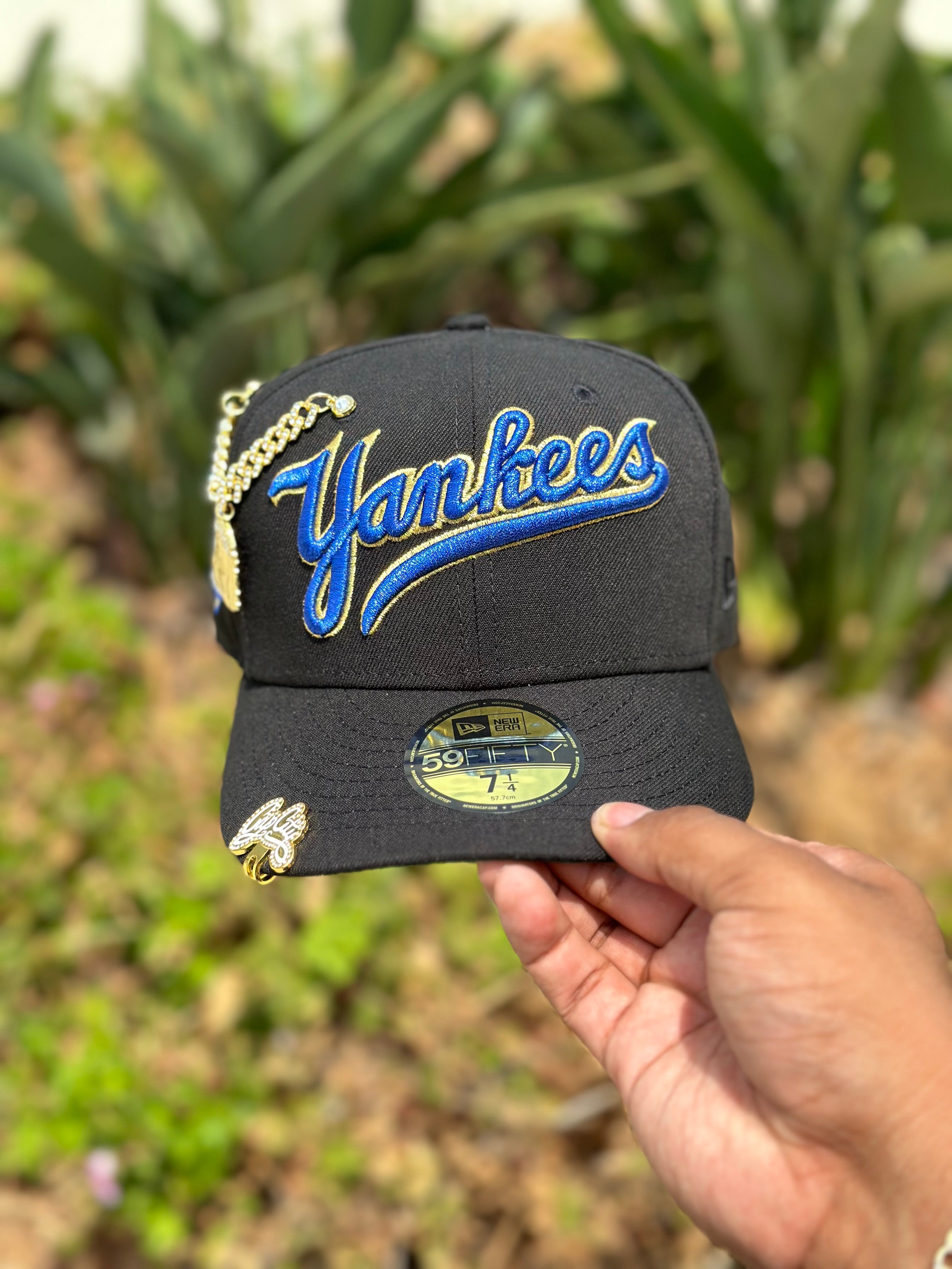 NEW ERA EXCLUSIVE 59FIFTY BLACK NEW YORK YANKEES W/ 1999 WORLD SERIES SIDE PATCH