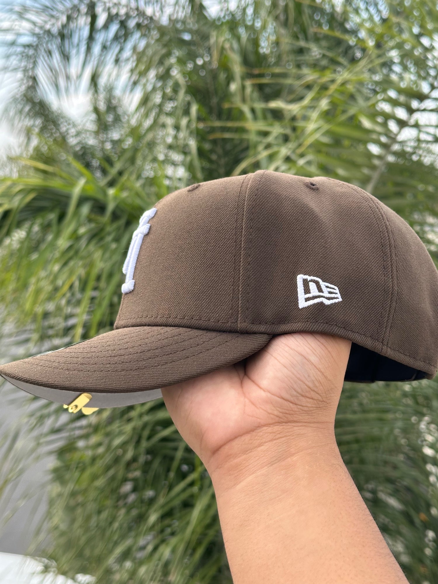 NEW ERA EXCLUSIVE 9FIFTY WALNUT UPSIDE DOWN LOS ANGELES DODGERS SNAPBACK W/ 40TH ANNIVERSARY SIDE PATCH